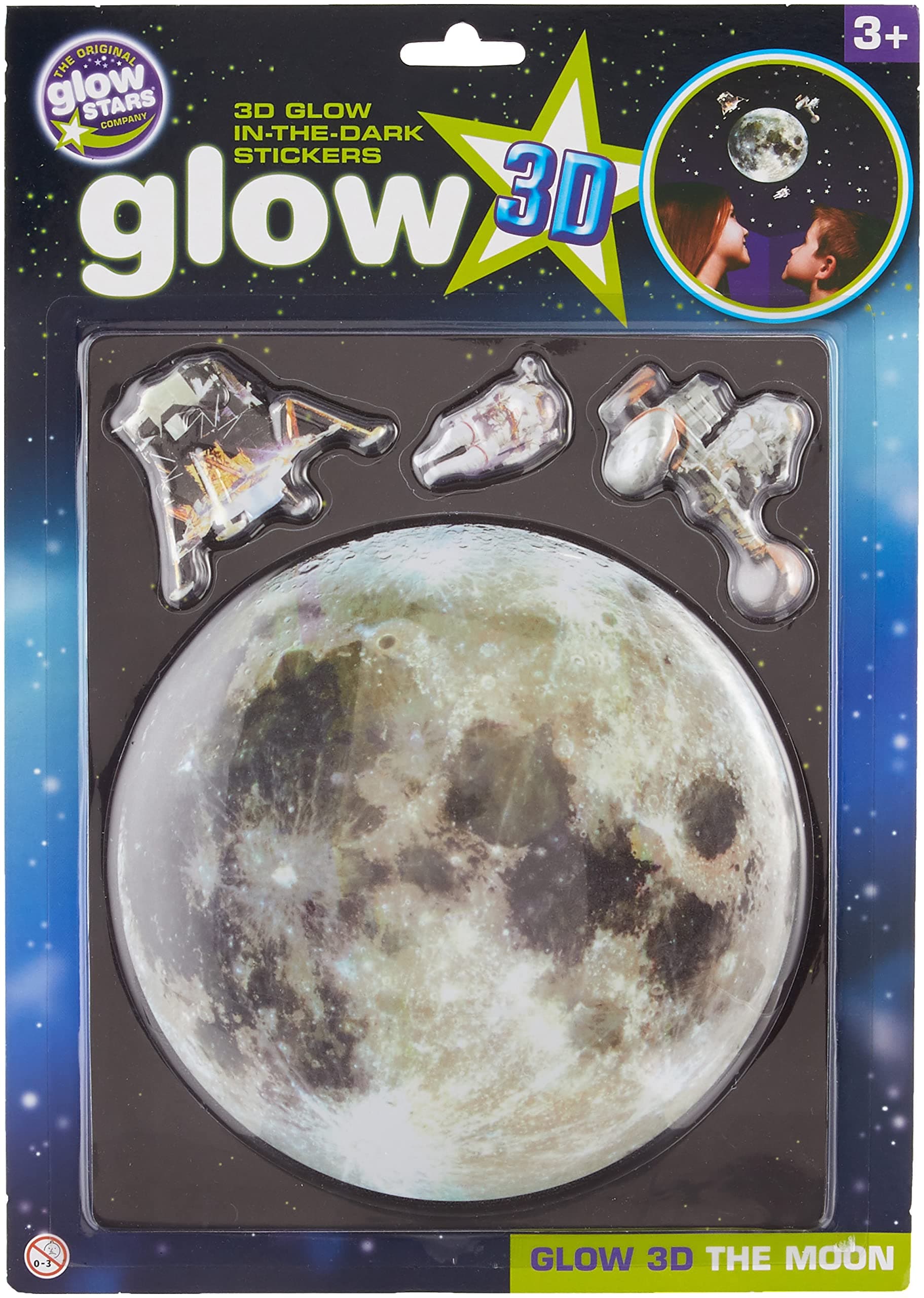 The Original Glowstars Company Glow-in-The-Dark 3D Moon Sticker - Room Decoration