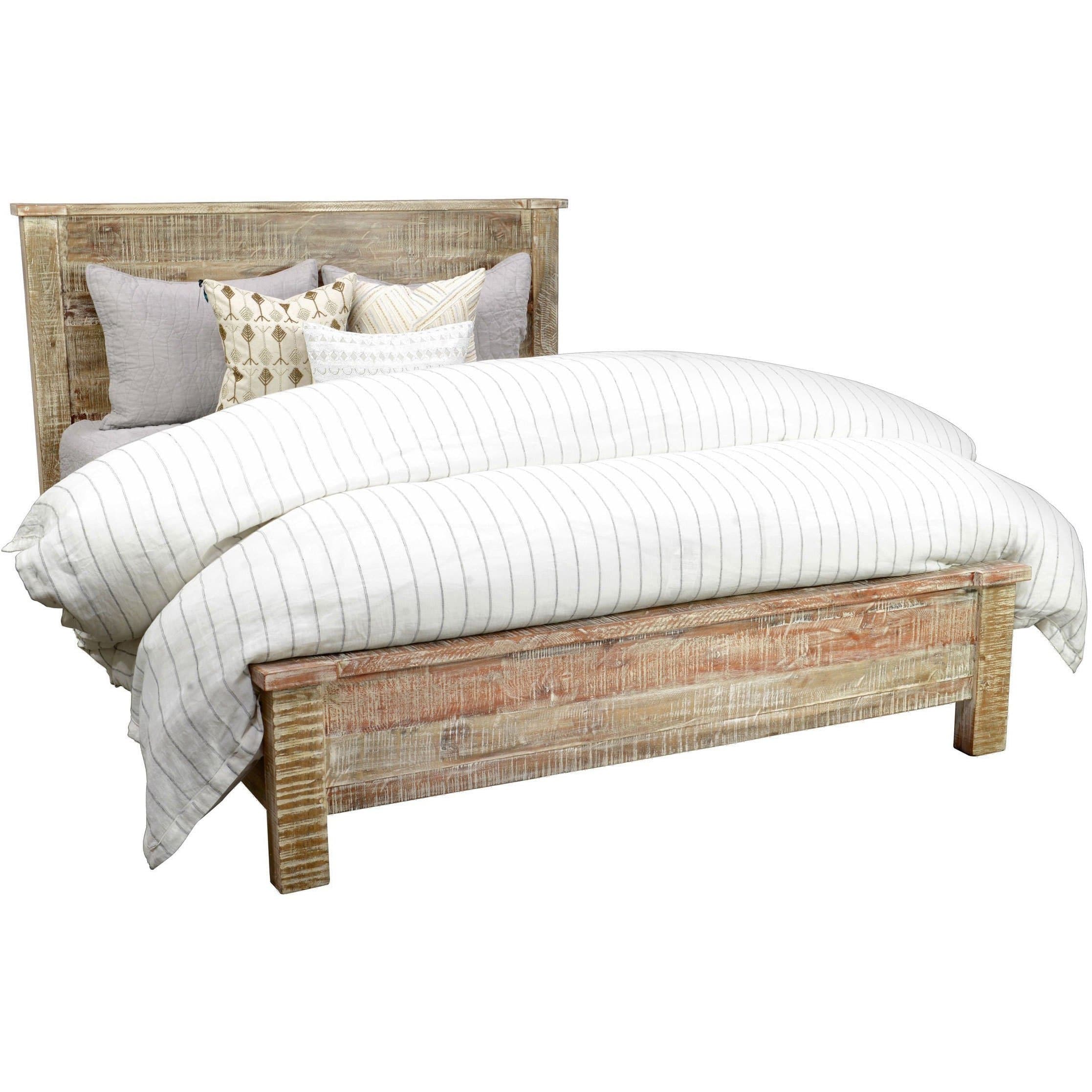 Kosas Home A54001284Z Harbor Bed, King, Hand-Distressed In Lime Wash