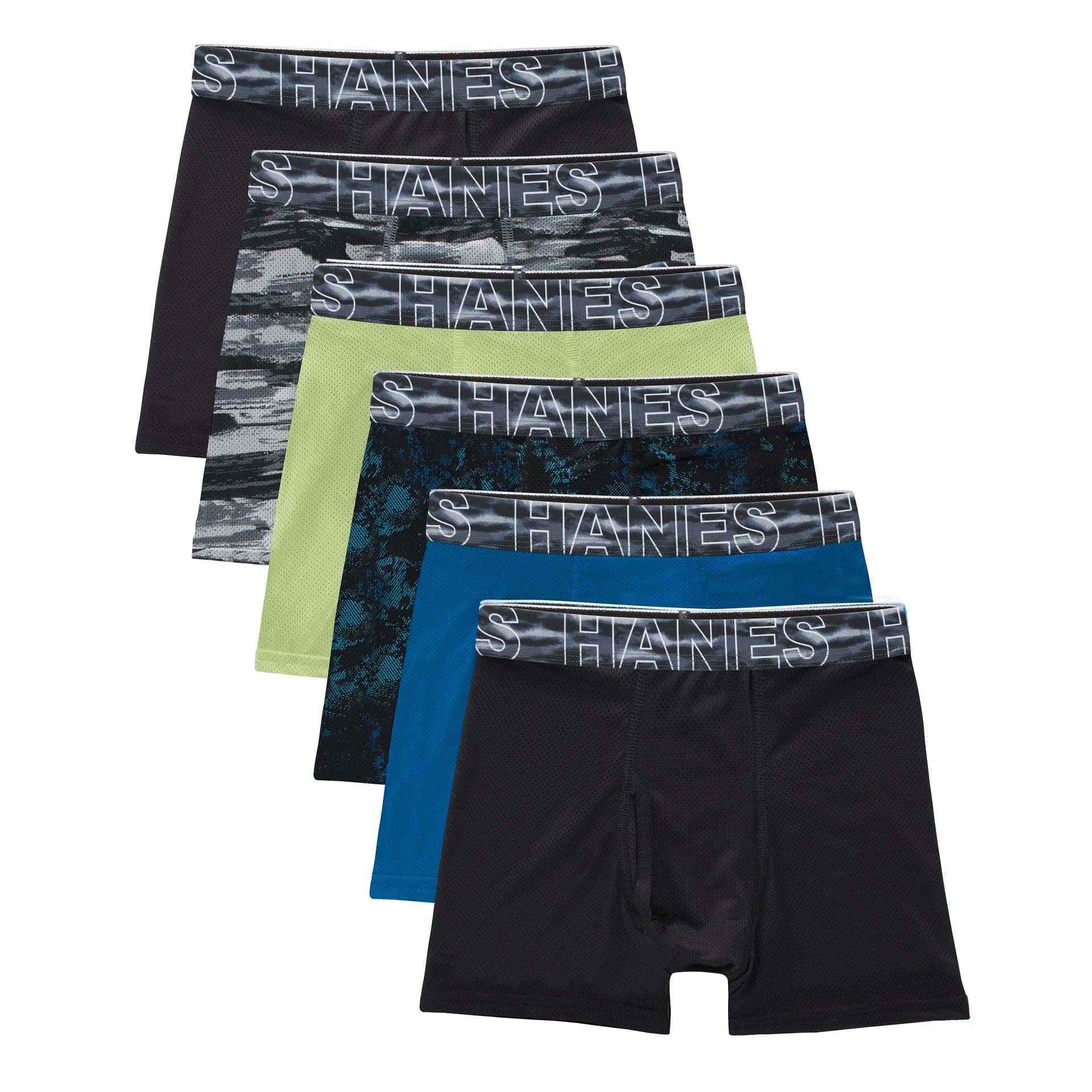 boys Performance Tween Boxer Briefs Underwear, Assorted Prints & Solids, 6-pack