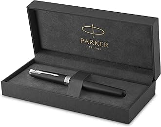 Parker Sonnet Rollerball Pen | Matte Black Lacquer with Palladium Trim | Fine Point Black Ink | Gift Box