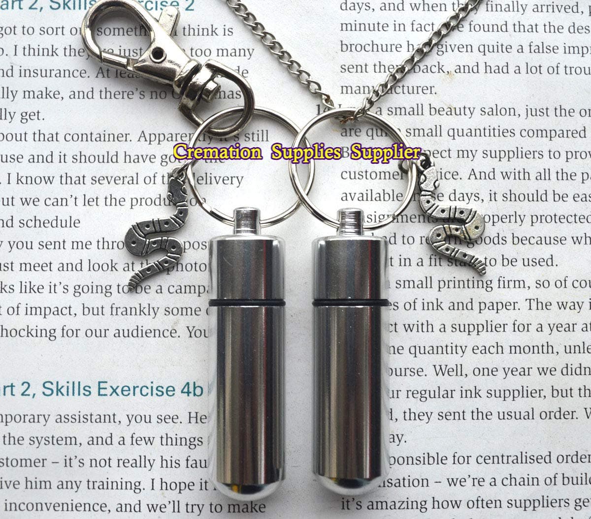 Snake Urn Cremation Necklace and Keychain Jewelry - Snake Cremation Necklace Jewelry -Ashes Necklace Jewelry - Memorial Jewelry-Snake Cremation Locket