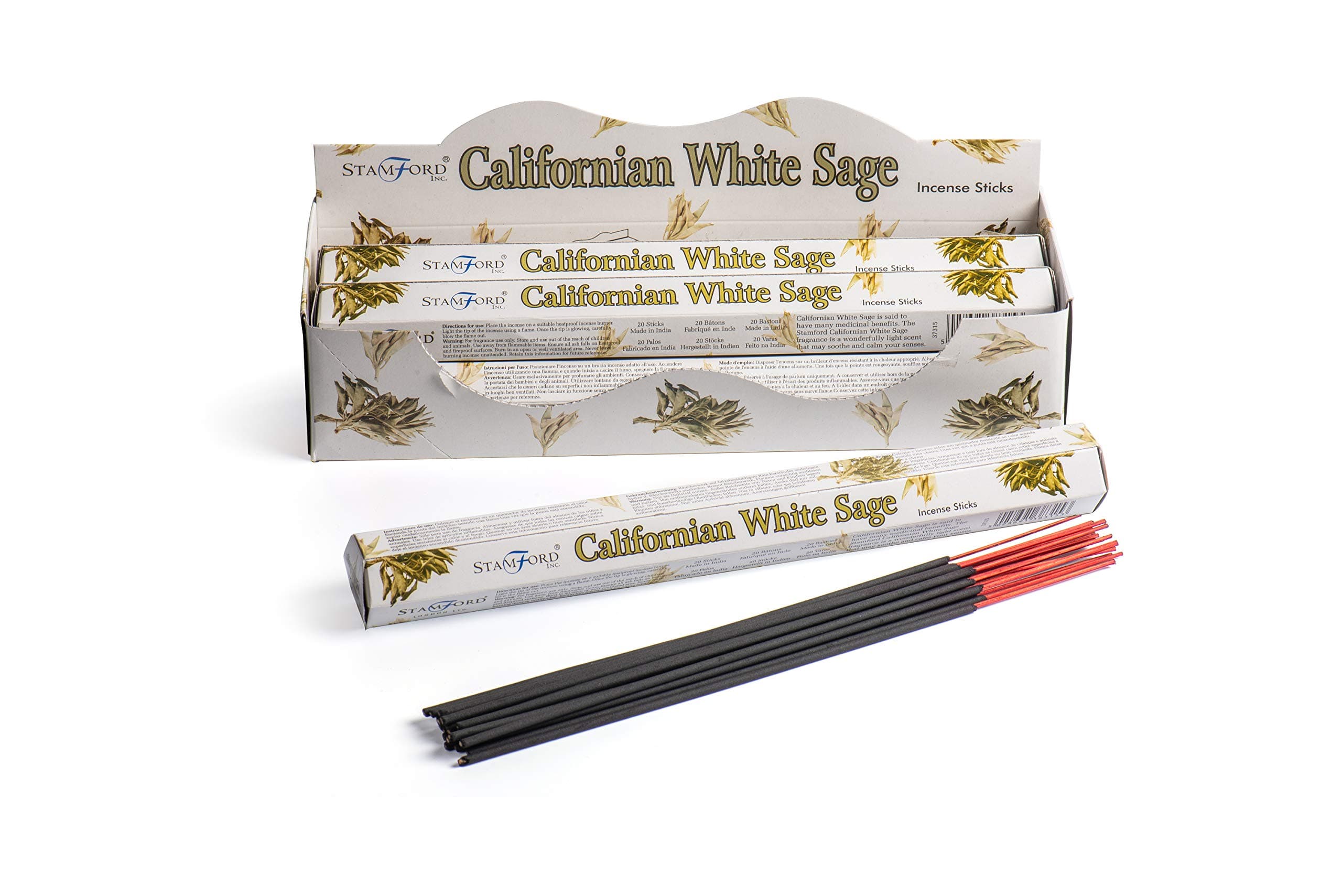 Stamford London 37315 Californian White Sage Incense Sticks, 20 Sticks x 6 Packs