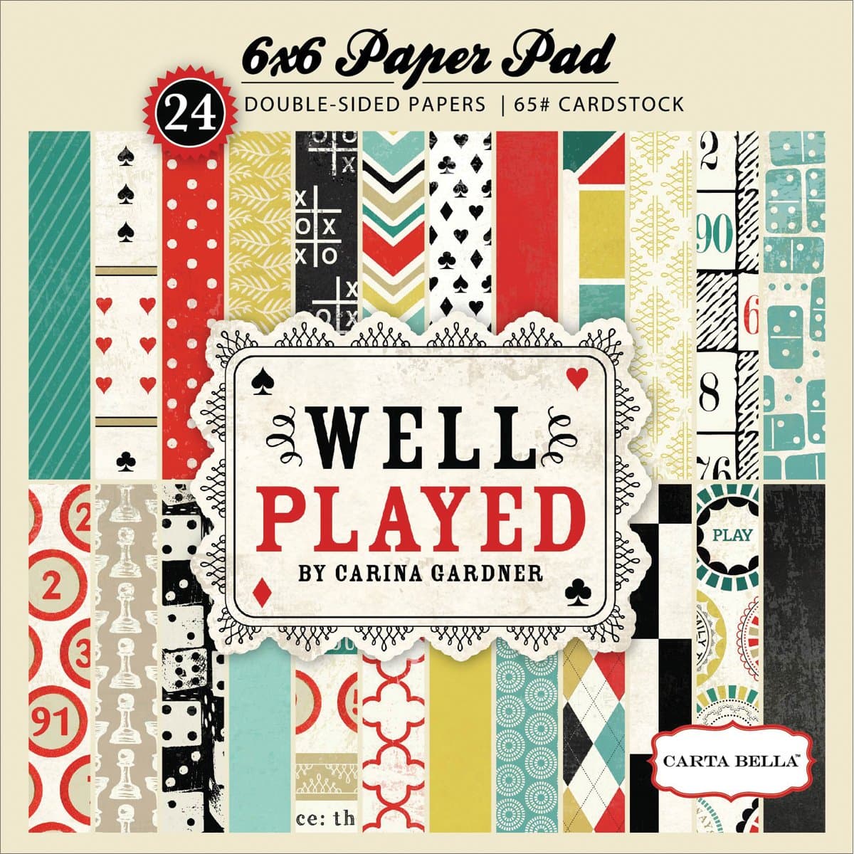 Well Played Double-Sided Cardstock Pad 6"X6" 24/Sheets-
