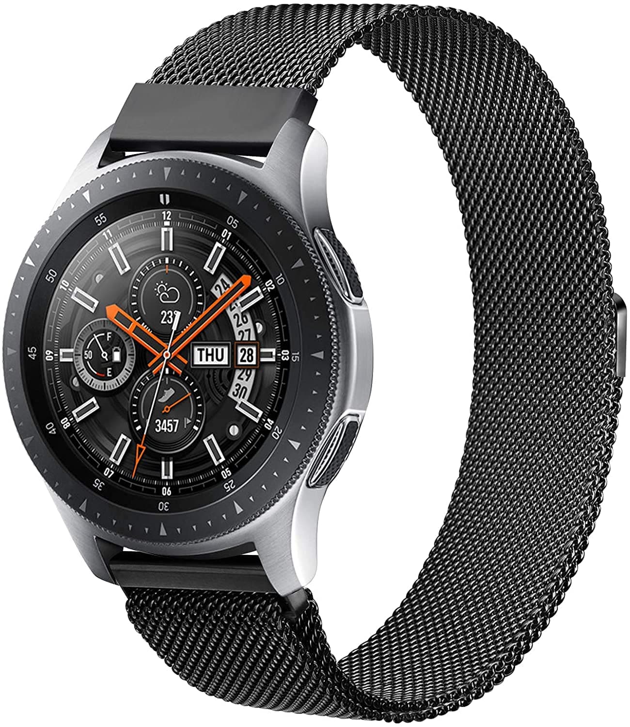 Urtone Metal Strap for Samsung Gear S3 Frontier/Classic,22 MM Replacement Stainless Steel Watch Strap Wrist Band Bracelet for Gear S3 /Galaxy Watch 46mm (Black01)