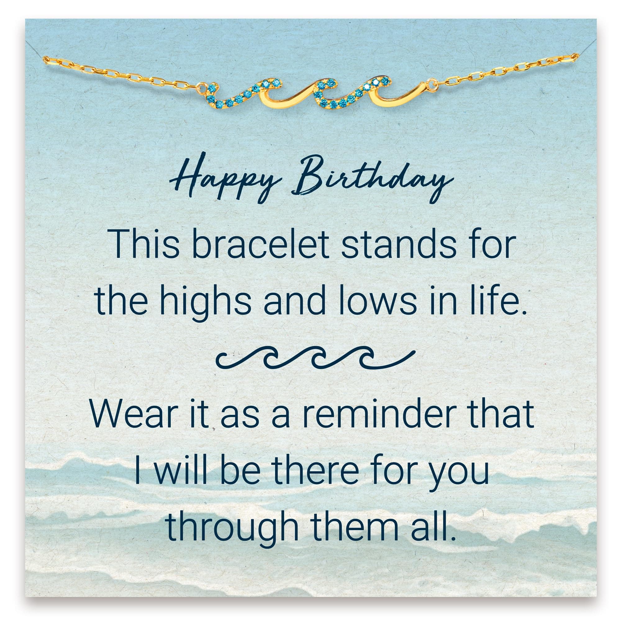 Birthday Gifts for Women, Wave Bracelet, Daughter Gifts, 30th 40th 50th 60th 70th Birthday Gift for Women, Daughter Bracelet