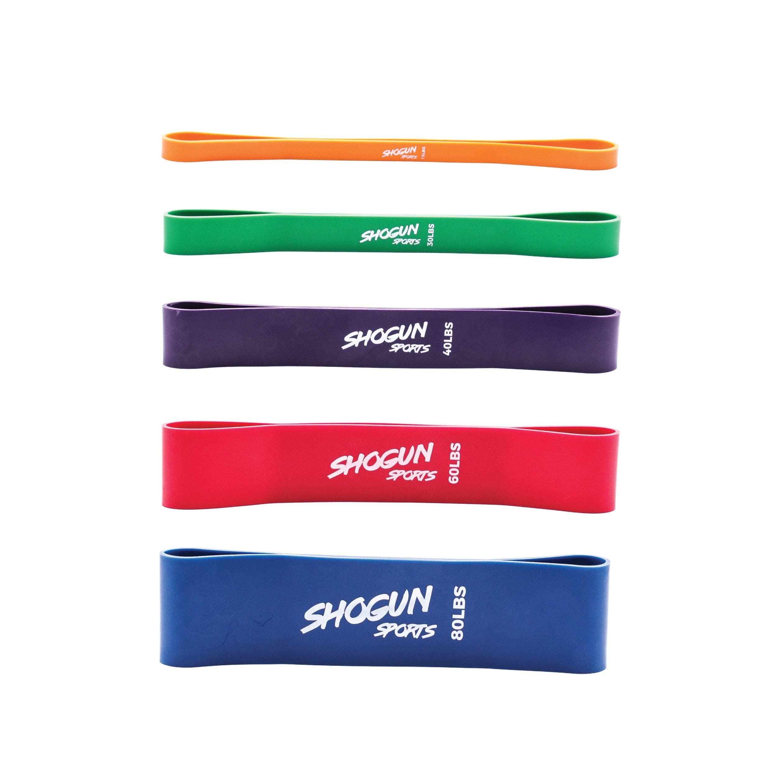 Shogun Sports Exercise Resistance Bands – Set of 5 Extra Thick Loop Workout Bands. Ideal for Glute Activation, Leg Exercises, Yoga Pilates and Resistance Training. 15-80 LB Exercise Bands.