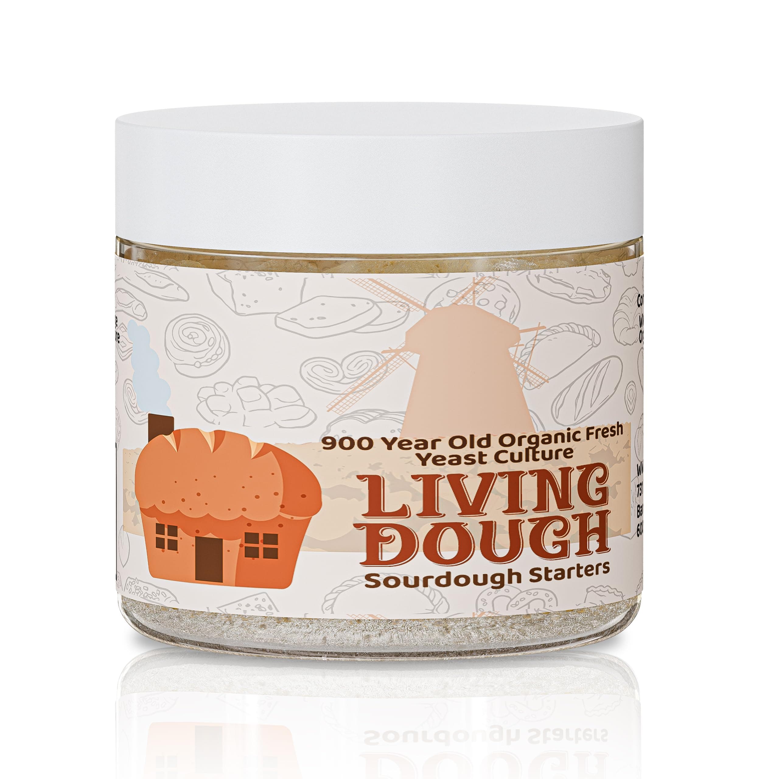 Living Dough - 900 years of sourdough cultivation - fresh and organic sourdough starter for baking - active and vibrant wild yeast entrance, Dutch sourdough bread starter