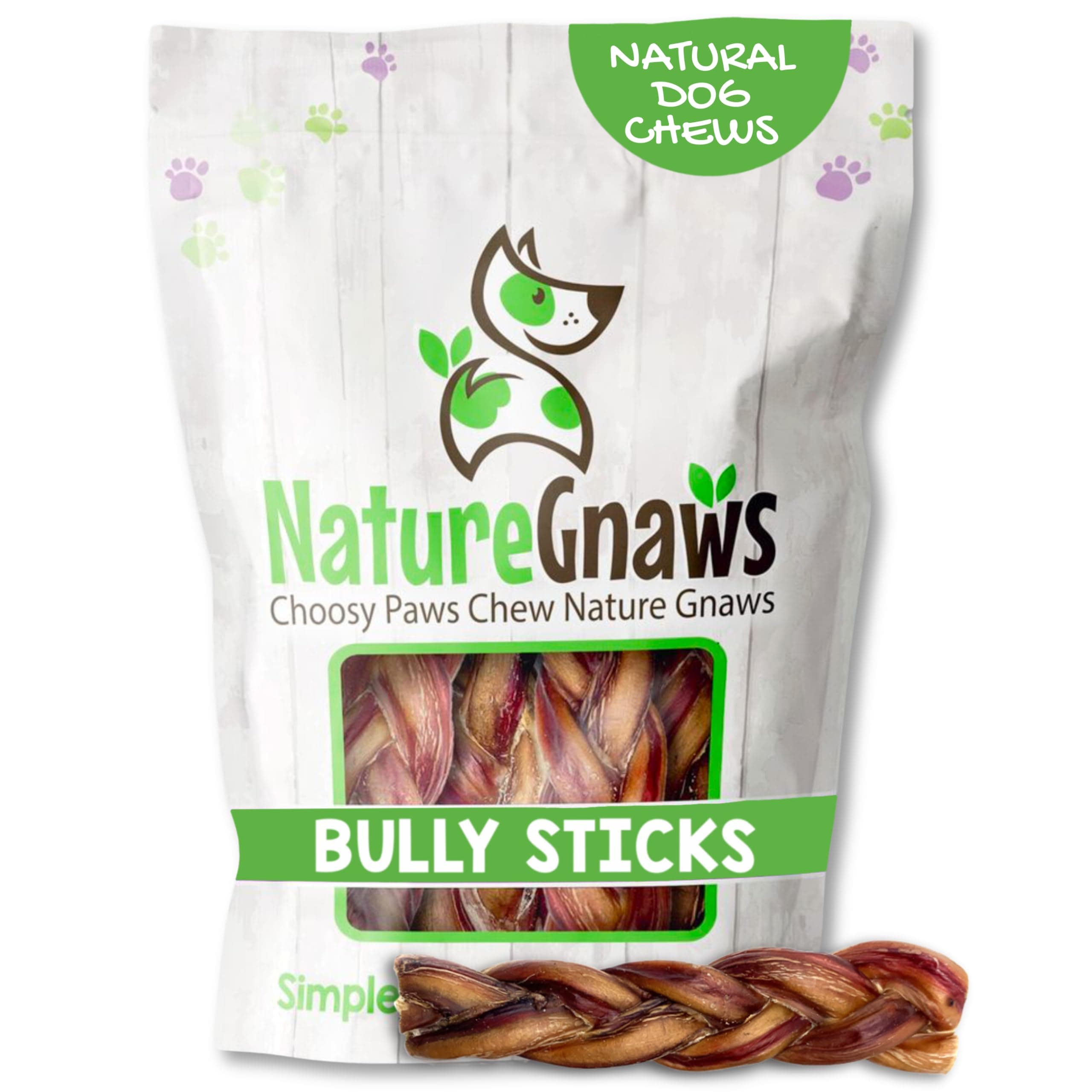 Braided Bully Sticks for Dogs 5-6" (3 Count) - Long Lasting for Small and Medium Dogs - Natural Beef Dog Chew Bones - Rawhide Free