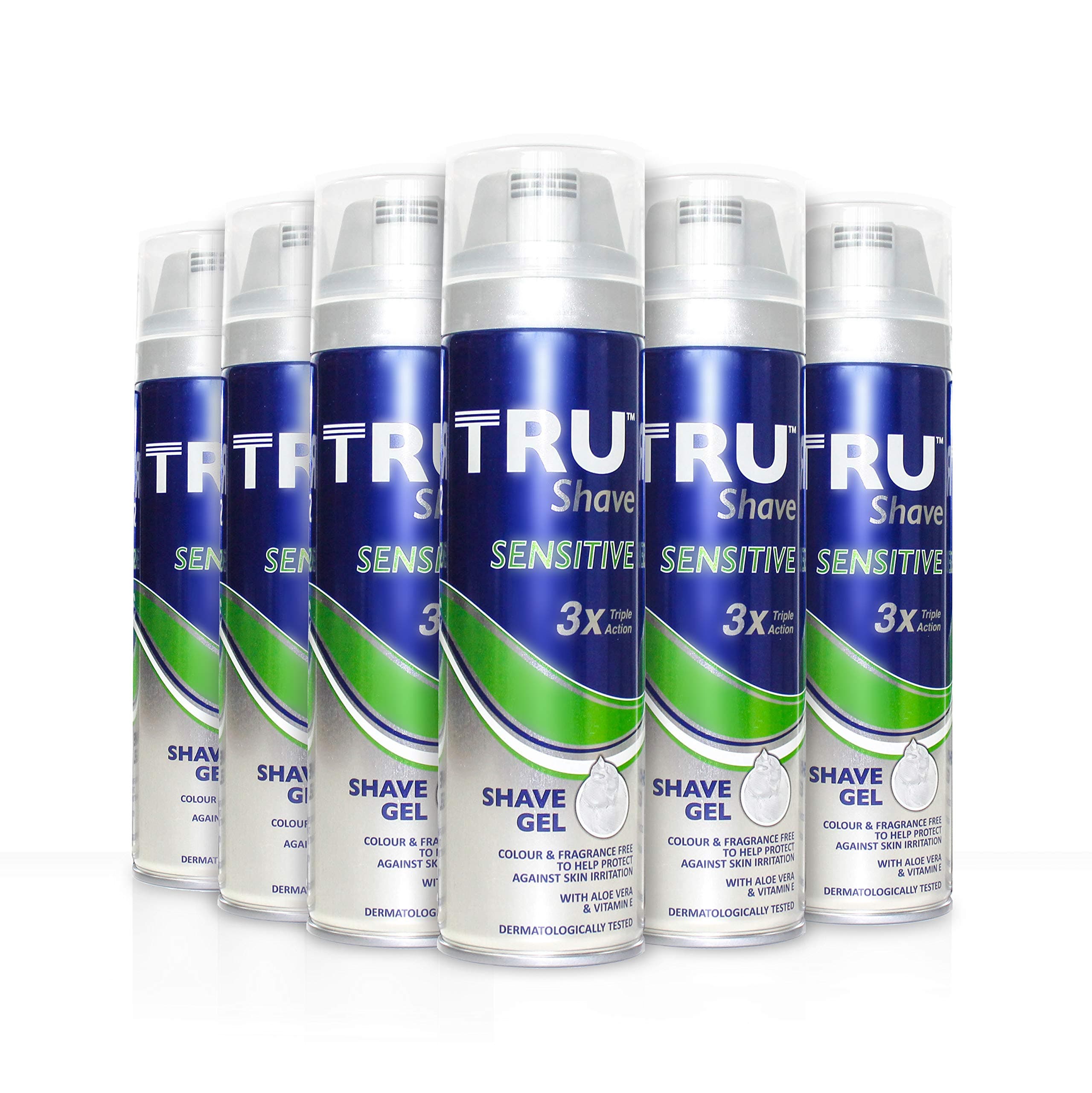TRU Sensitive Triple Action Shave Gel, 200 ml,Pack of 6