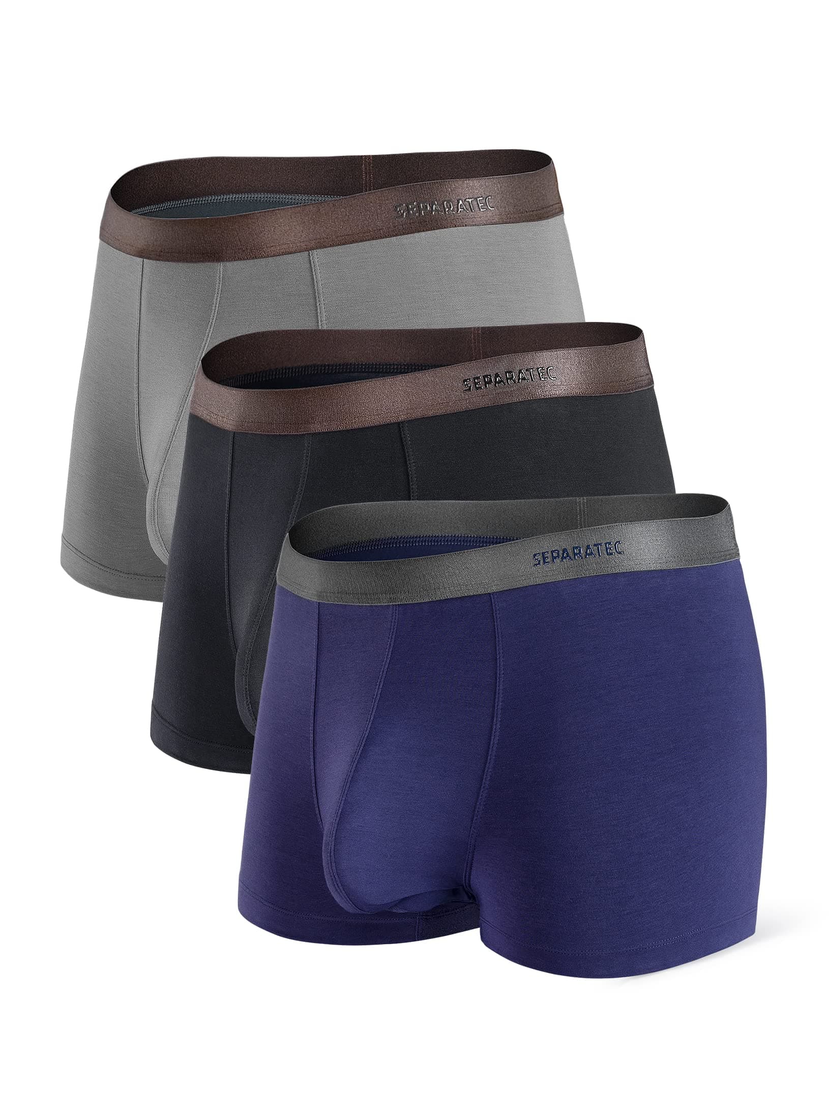 Separatec Mens Trunks Underwear with Dual Pouch Mens Underwear, Soft Breathable Rayon Made from Bamboo Trunks for Men