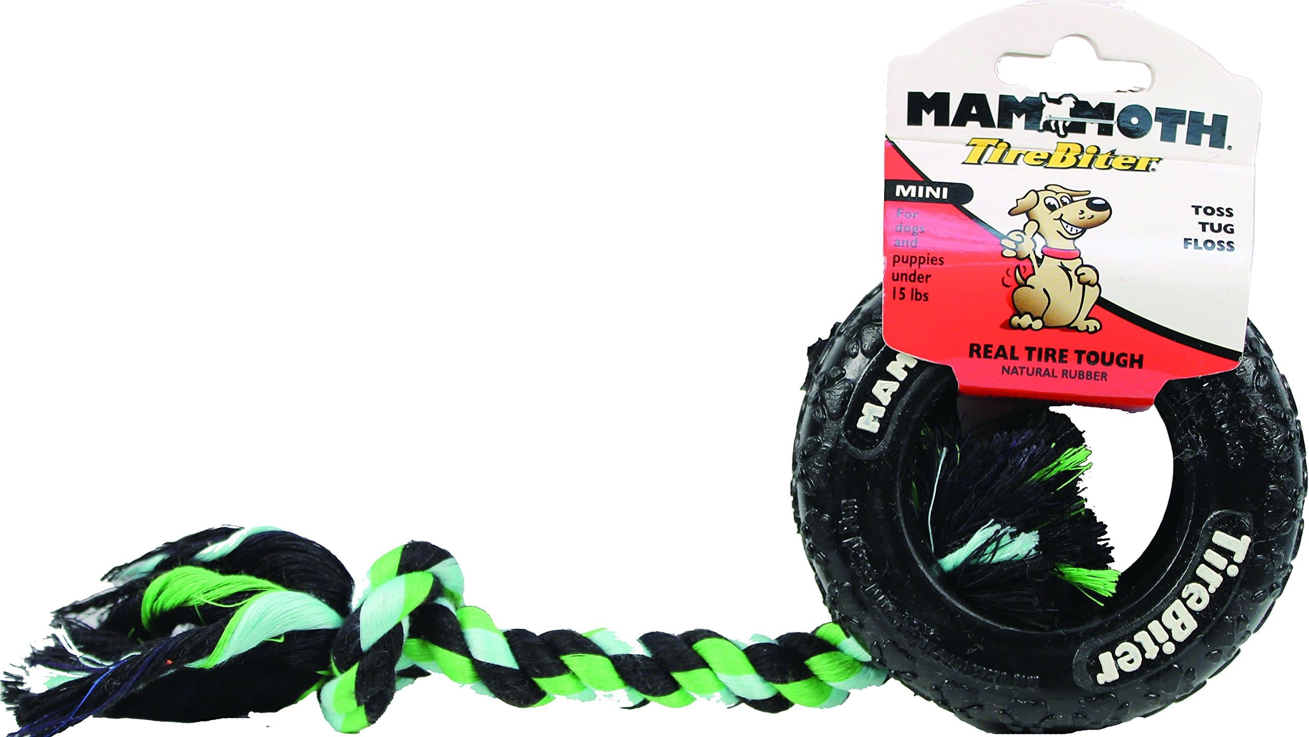 Mammoth Pet Tire Biter Paw Track W Rope Mini 3.5"