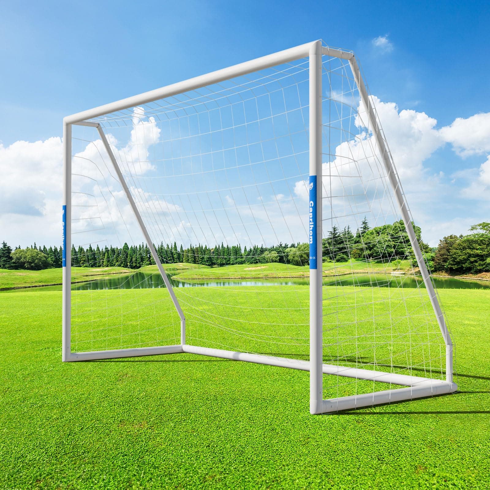 Soccer Goals10FTx 6.5F Outdoor Backyard Soccer Net with Top Bin Target Net Portable Goal Post Training Equipment,Weatherproof PVC Soccer Goal