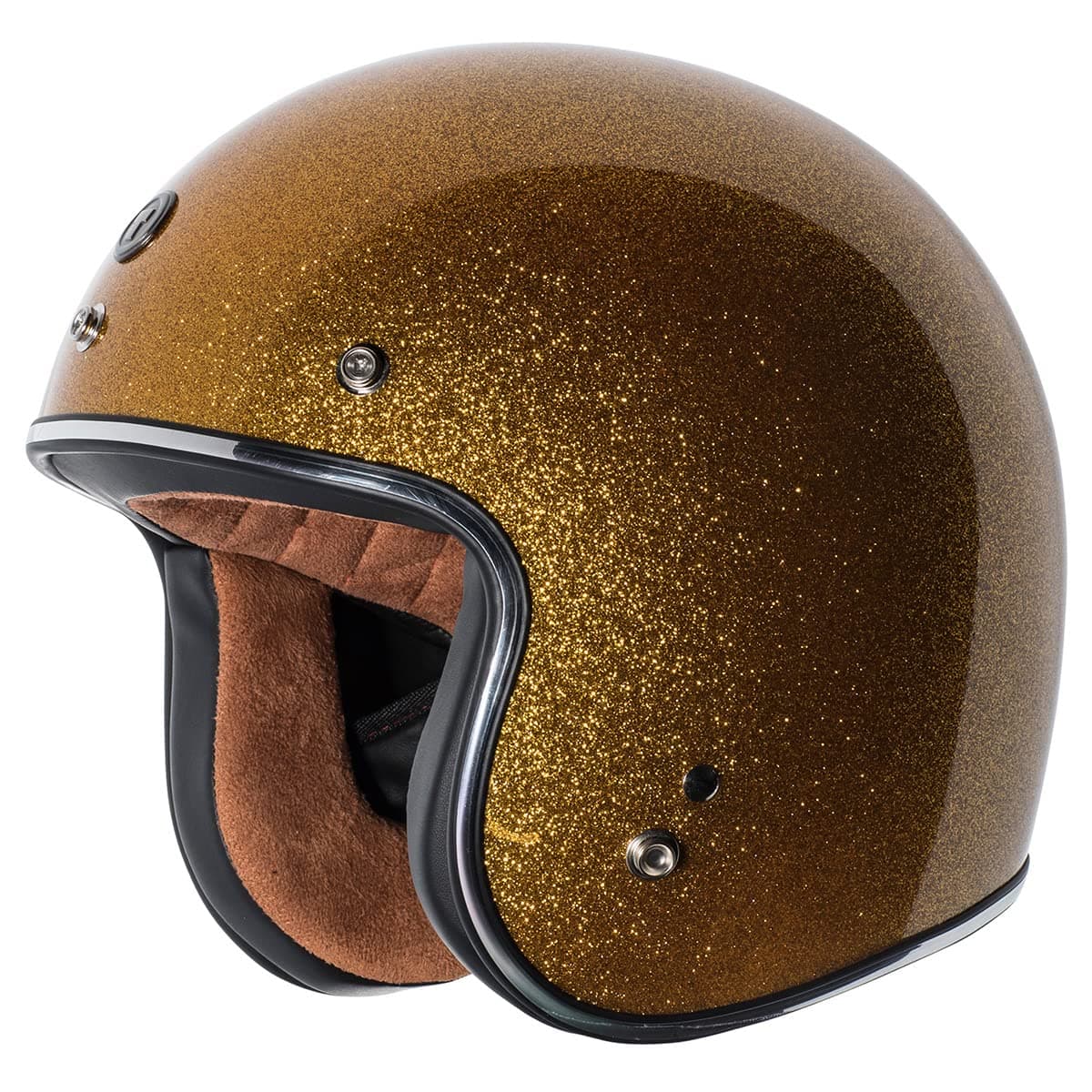 TORC (T50 Route 66 3/4 Helmet with 'Super Flake' Graphic (Gold, X-Small)