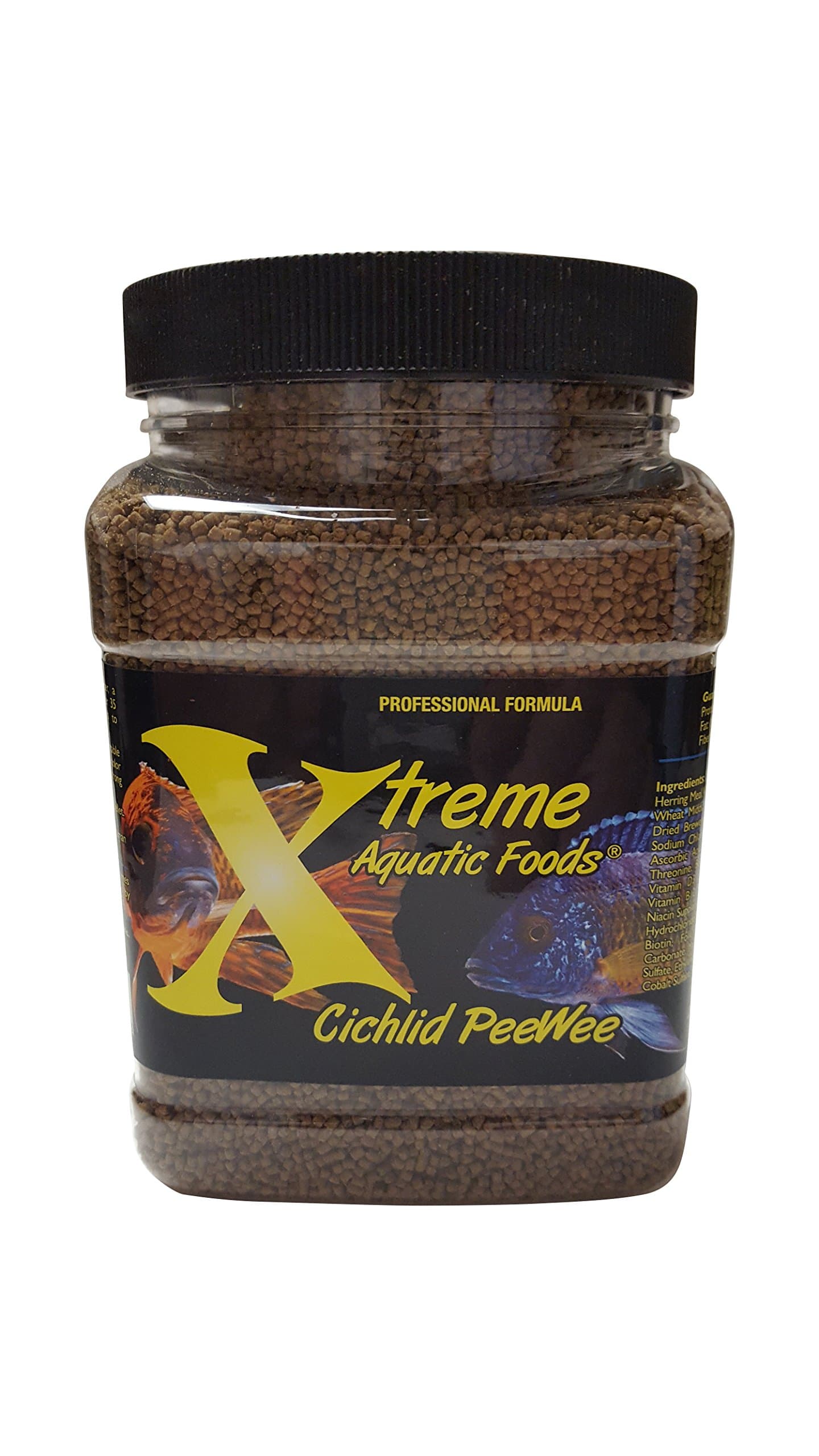 Xtreme Cichlid Peewee 1.5 mm Pellets - Proven Nutrition for Cichlids - Balanced Amino Acids, Boost Immune & Digestive Health, Color & Energy, Max Protein Freshwater Fish Food – USA Farm Grown (20oz)