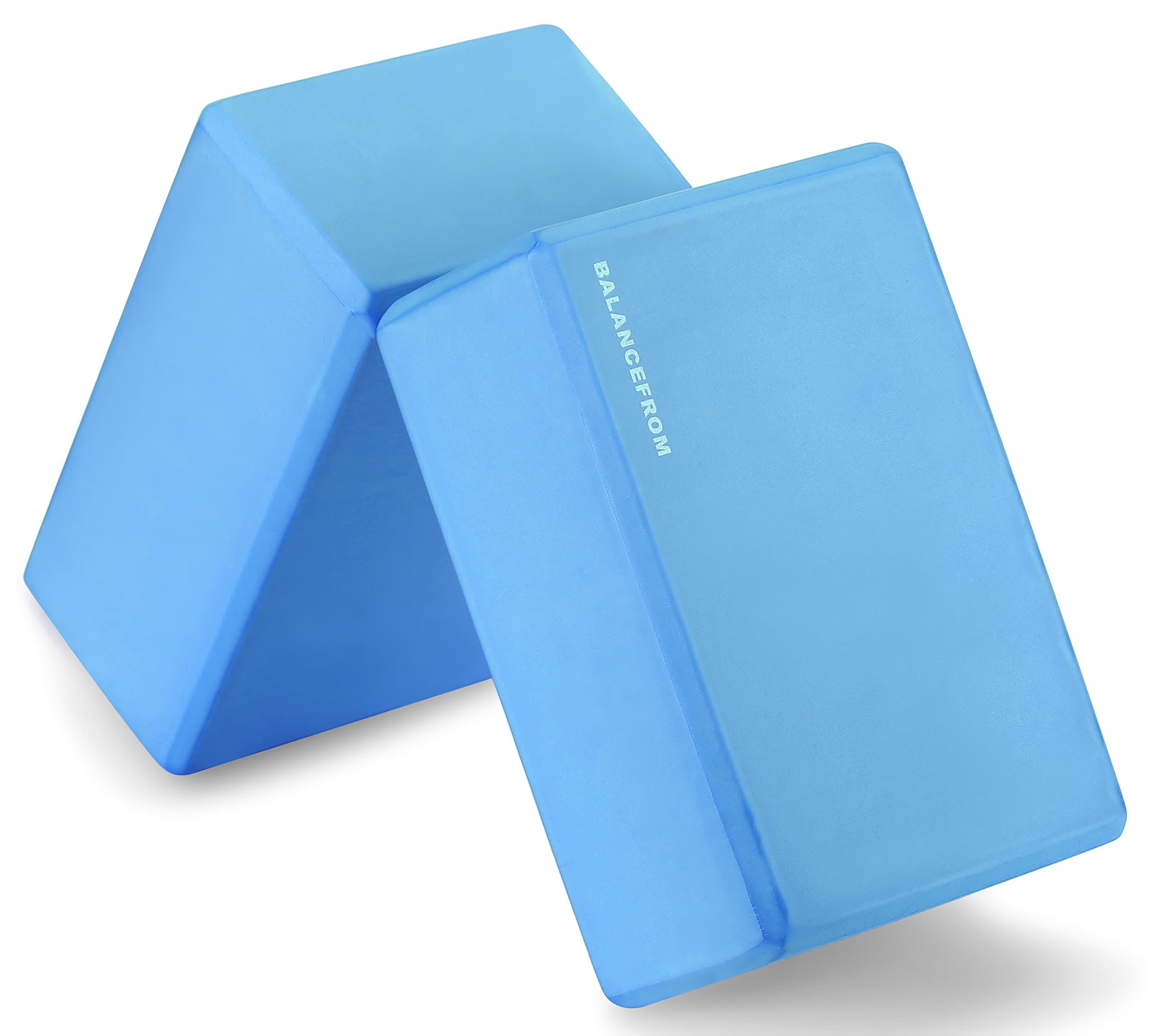 BalanceFrom GoYoga Set of 2 High Density Yoga Blocks, 9"x6"x4" Each [Newest Version]