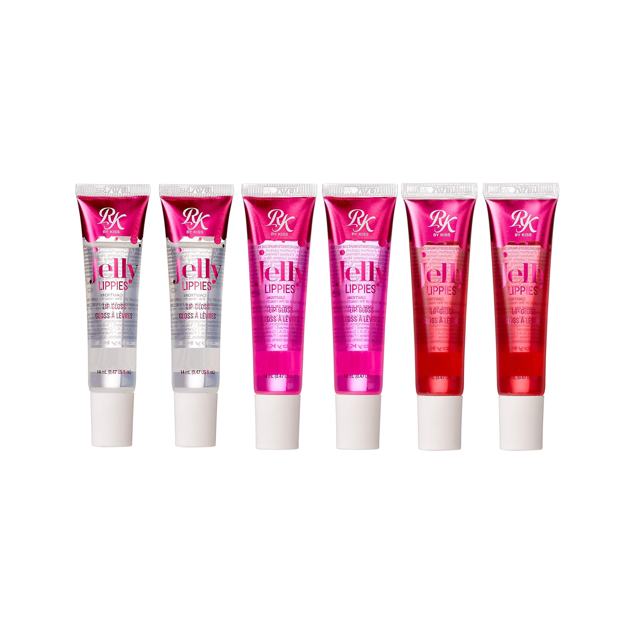 6 PACK!! Ruby Kisses Jelly Lippies Lip Gloss (RCLG01-Clear, RMLG02-Mermaid, RMLG03-Love)