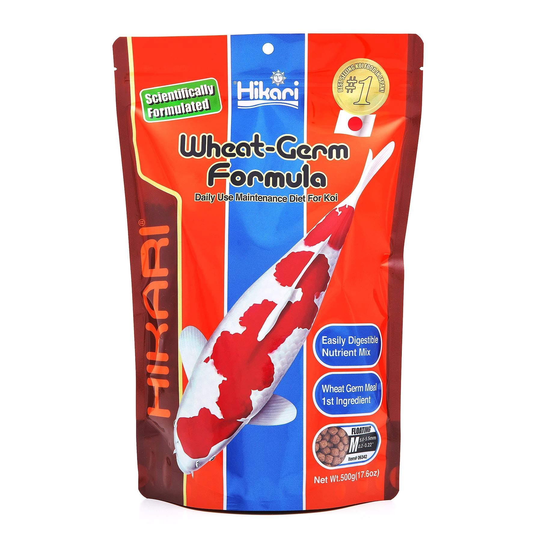 17.6-Ounce Wheat Germ Floating Pellets for Pets, Medi