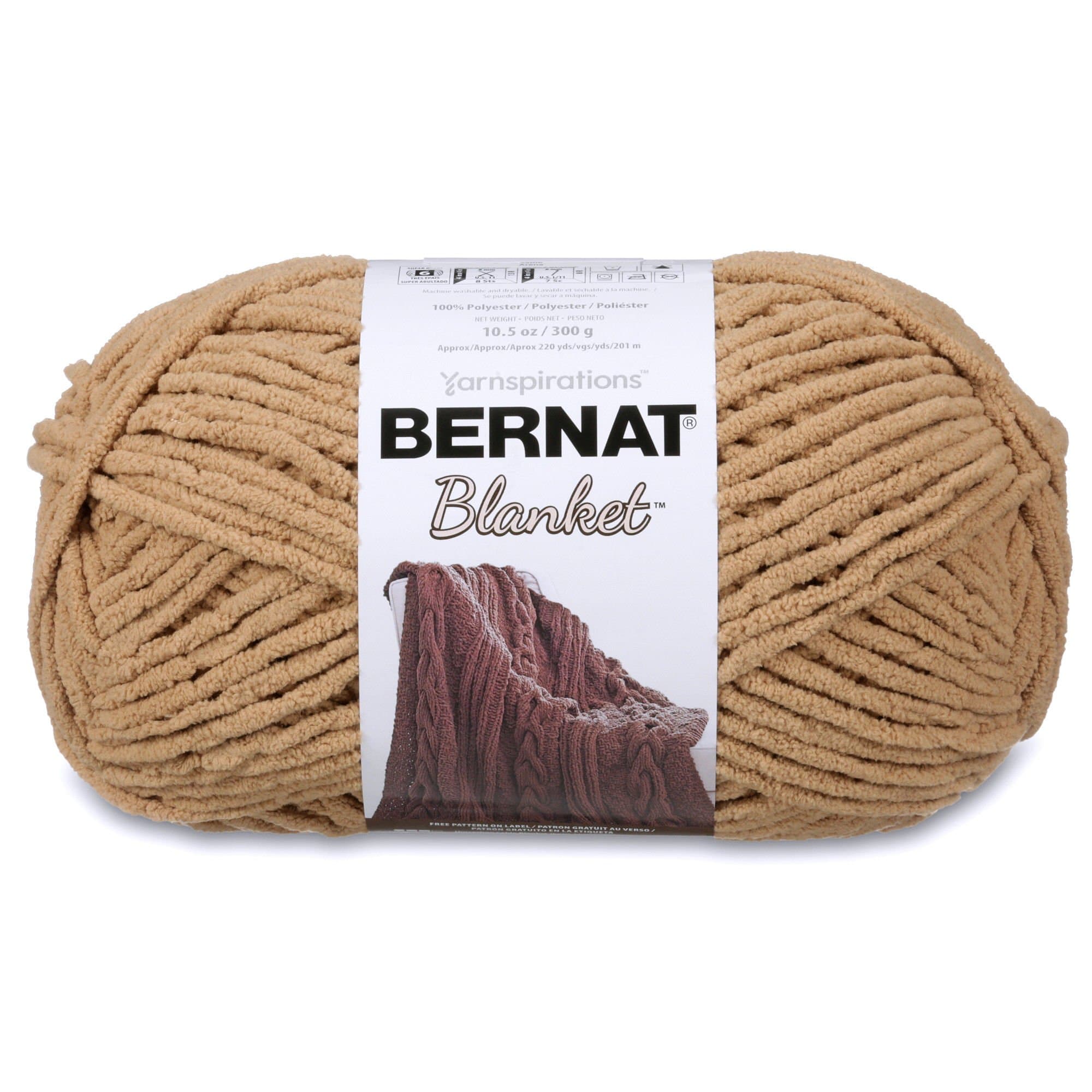 Bernat 16111010014 Blanket Yarn, 10.5 Ounce, Sand, Single Ball