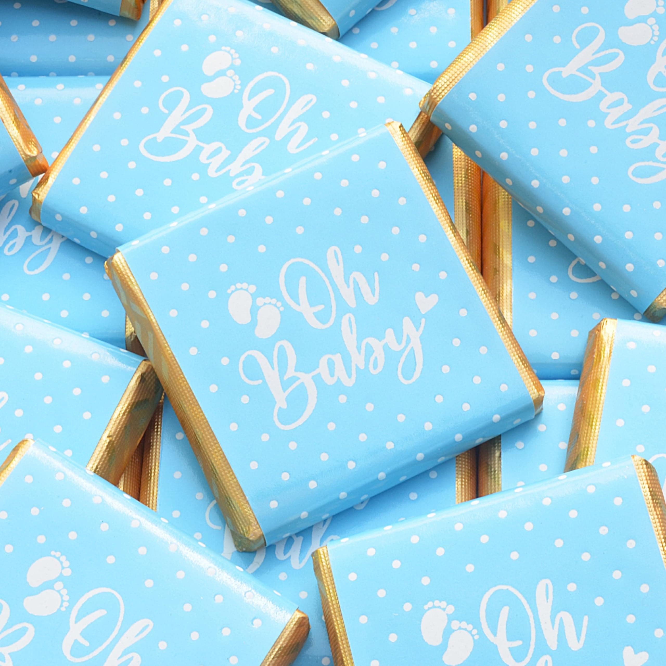 Wyeland Confectionery Baby Shower Milk Chocolate Neapolitans - Blue Baby Boy - 50 Chocolates