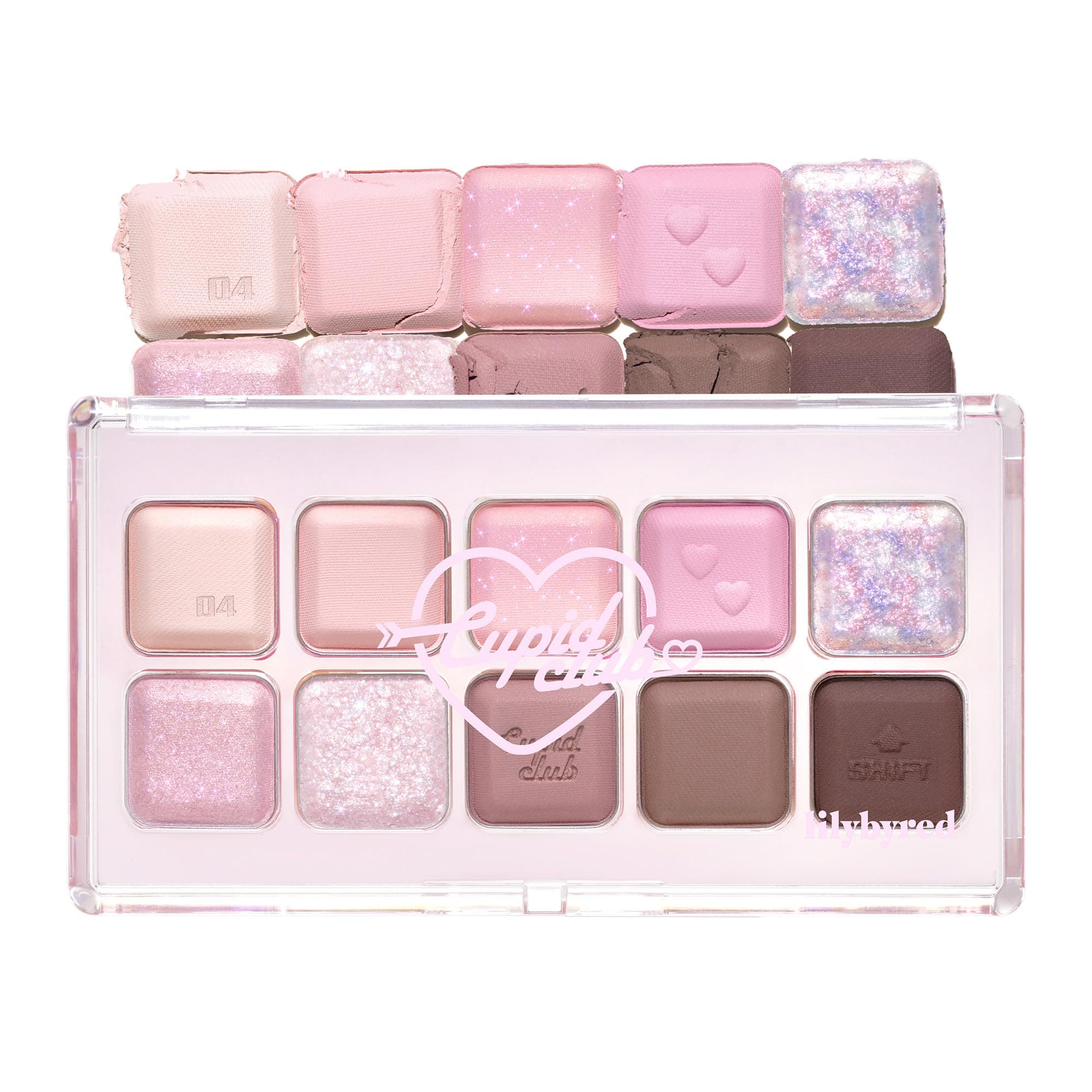 Mood Keyboard | 10-Shade Korean Eyeshadow Palette, Highly Pigmented, Matte, Shimmer & Jelly Glitter, Smooth. Blendable, Long-Lasting, Dome-Shaped Design, 0.37 oz. (04 Cool Membership)