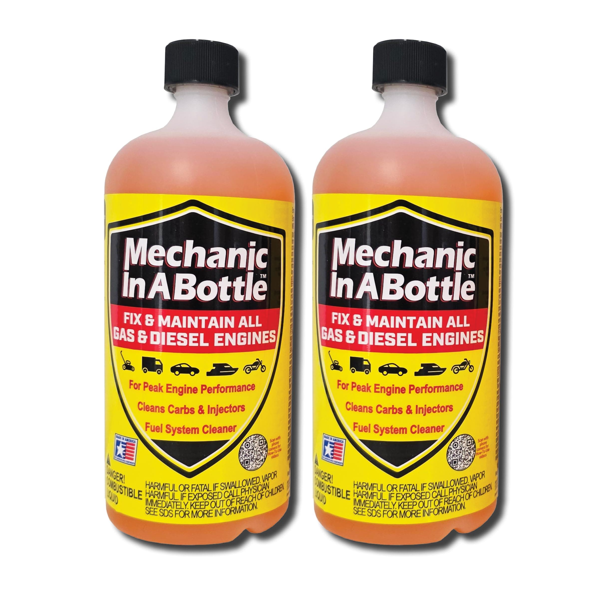 Mechanic in A Bottle for Gas & Diesel Fuel Systems 24 oz - 2 Pack