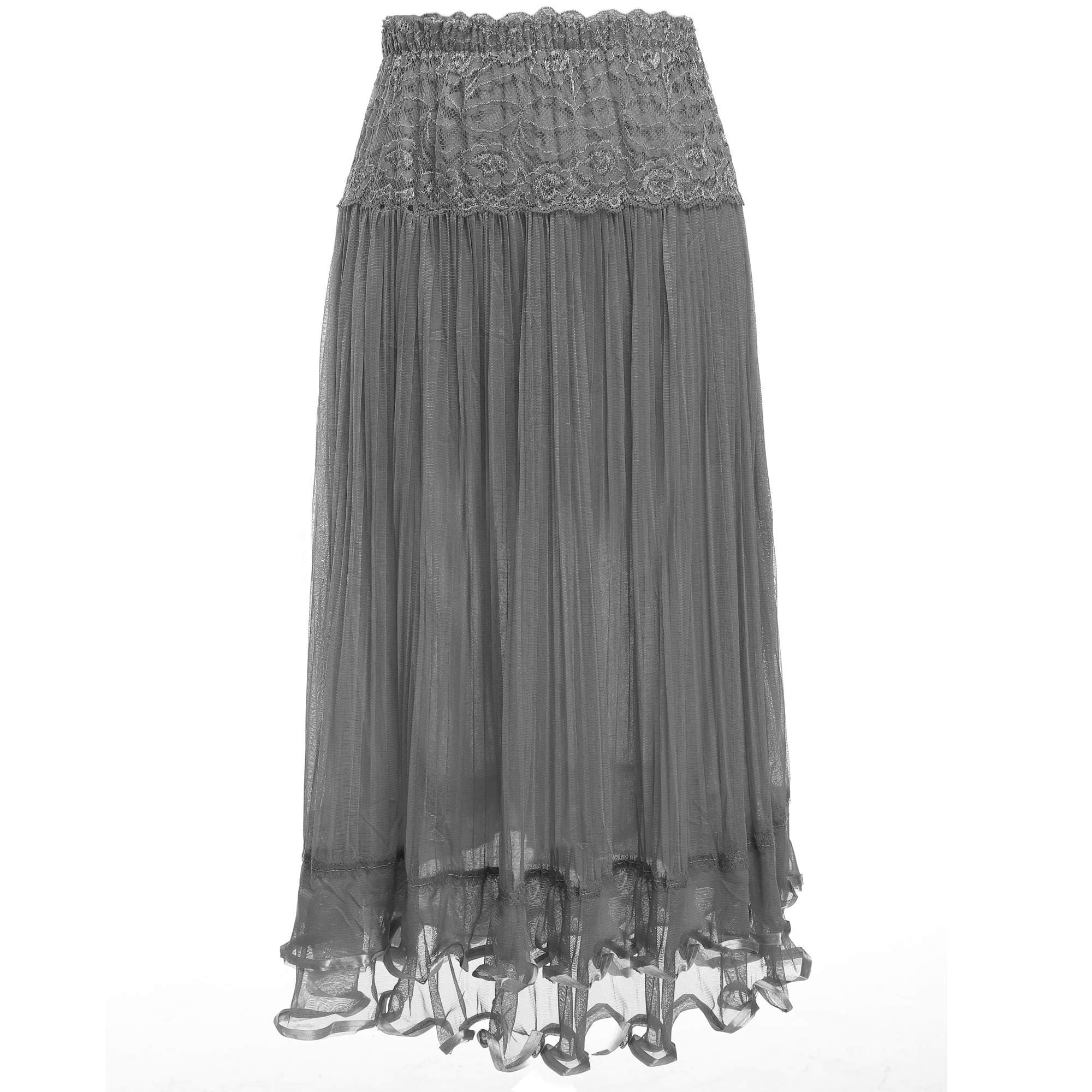 Eshion® Women's Vintage Pleated Long Chiffon Maxi Boho Beach Skirt Dress