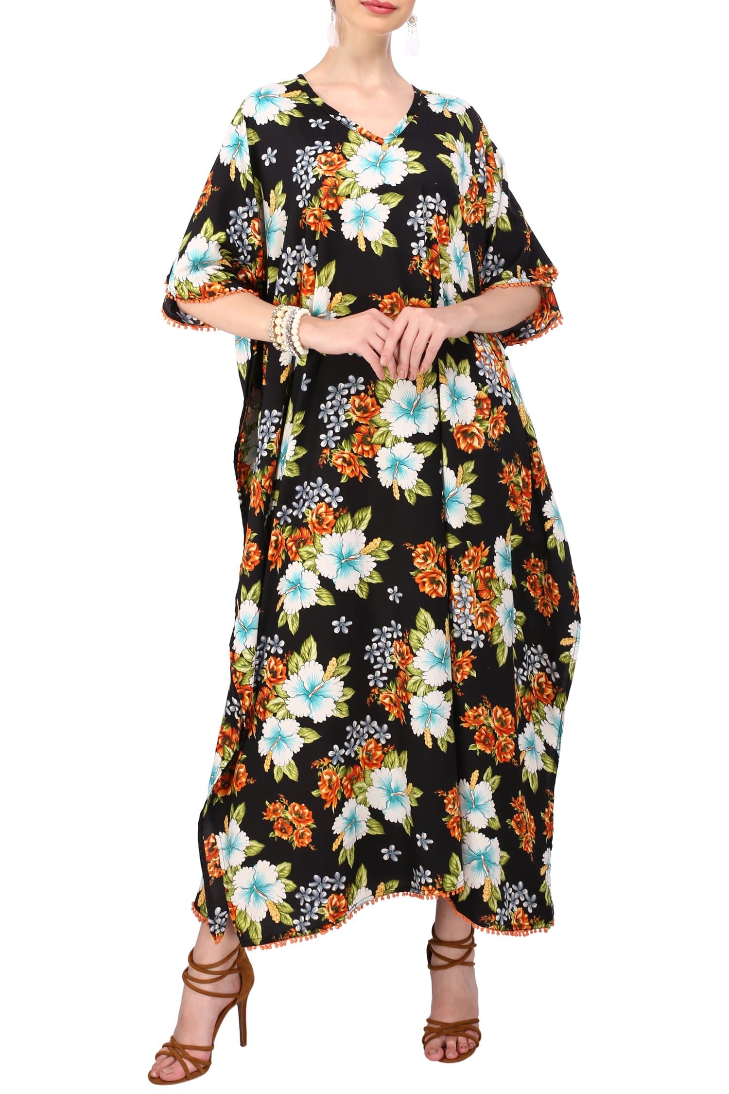 Women’s Caftans Dress with Pockets, Kaftan Maxi Dress, Resort Wear Beach Cover Up
