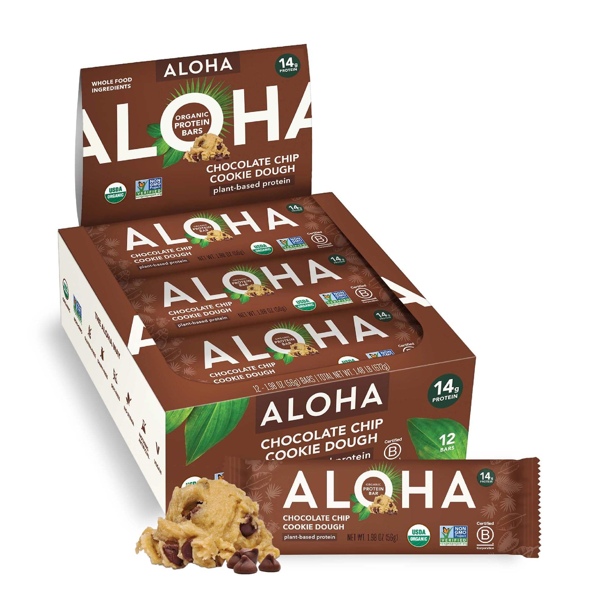 Aloha Protein Bar Chocolate Chip Cookie Dough 1.9OZ