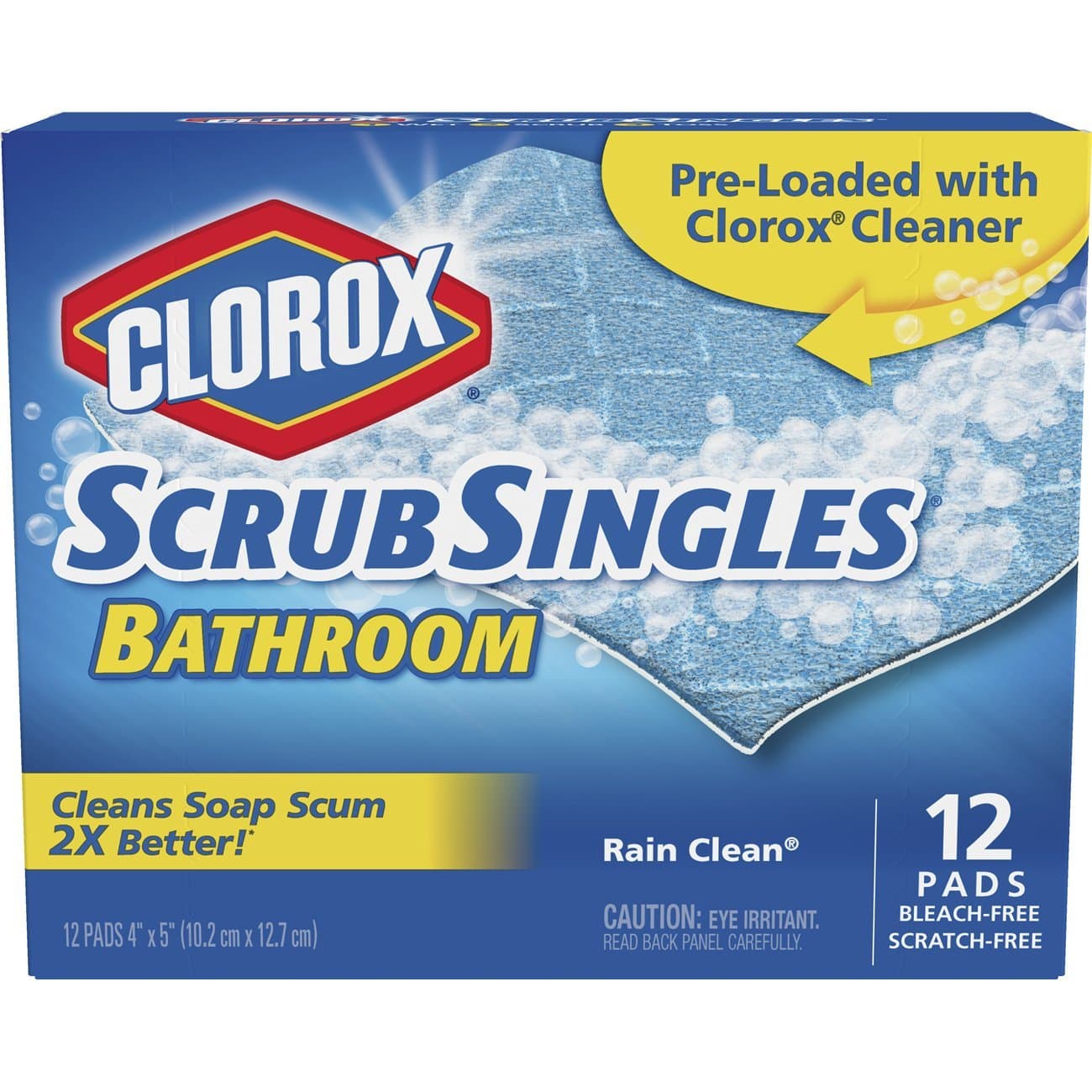 Clorox ScrubSingles, Bathroom, Rain Clean, 12 Count (Packaging May Vary)