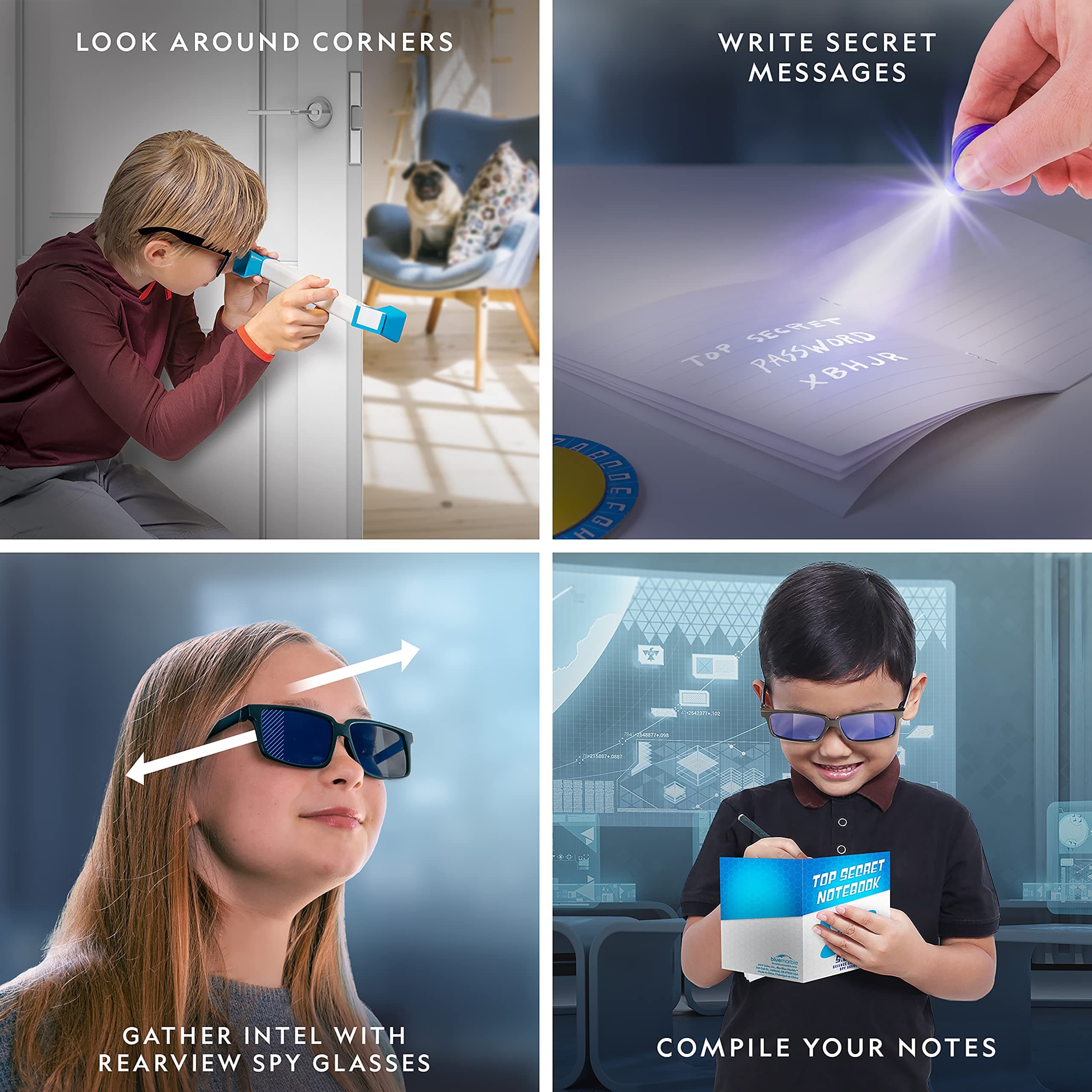 NATIONAL GEOGRAPHIC SPY SCIENCE KIT - Kids Spy Activity Set, Complete 10 Secret Spy Missions with Spy Gadgets for Kids and Spy Gear, Kids Detective Kit, Kids Science Kit, Pretend Play