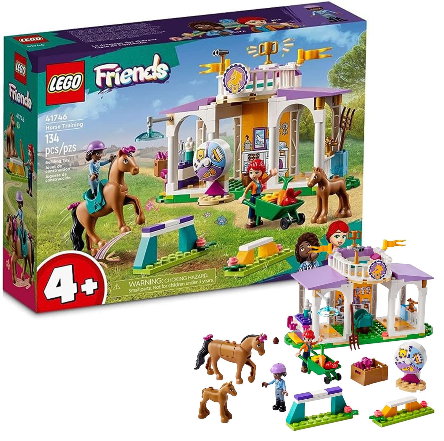 Friends Horse Training 41746 Toddler Building Toy, Great Birthday Gift for Ages 4+ with 2 Mini-Dolls, Stable, 2 Horse Characters and Animal Care Accessories