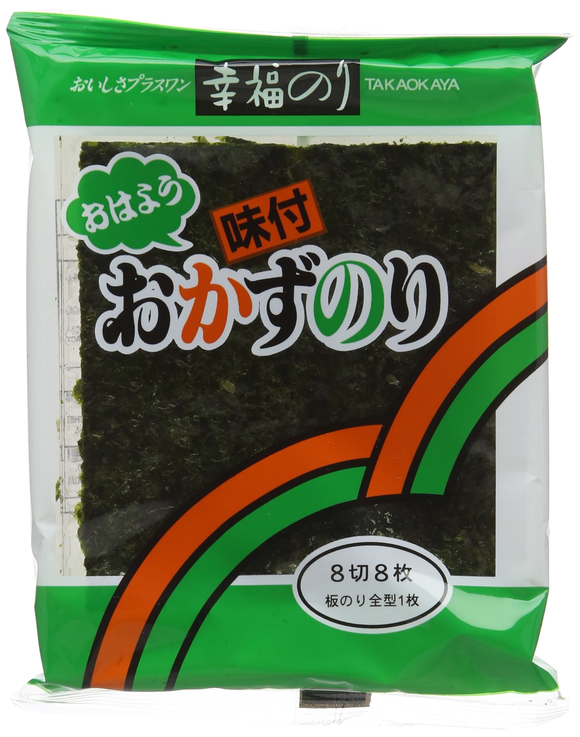 Takaokaya Ajitsuke Ohayo Nori Seaweed Snack- Pack of 8