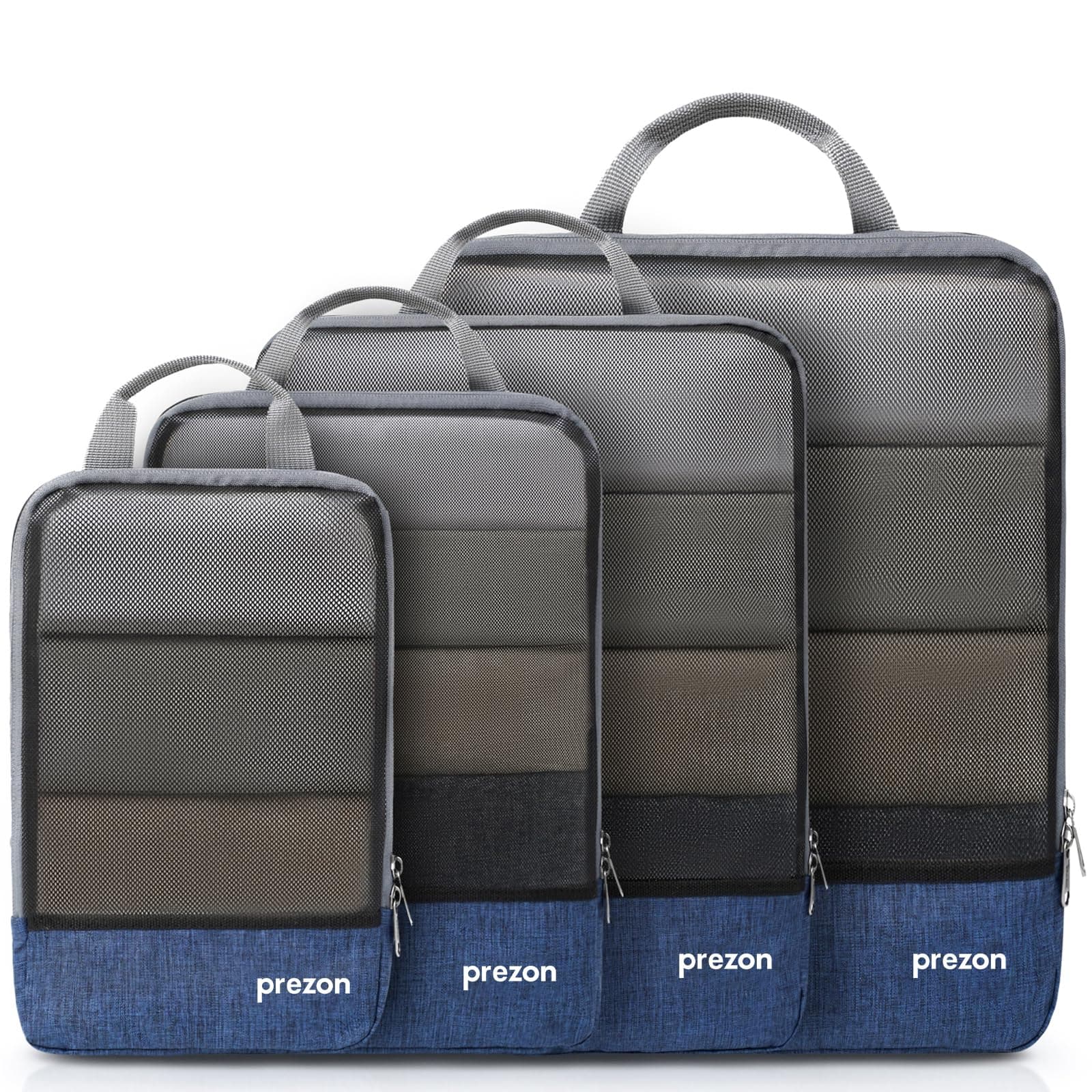 Compression Packing Cubes, Luggage Organiser Set, Extensible Suitcase Organiser, Packing Organisers for Suitcases, Packing Cubes for Travel or Home Storage