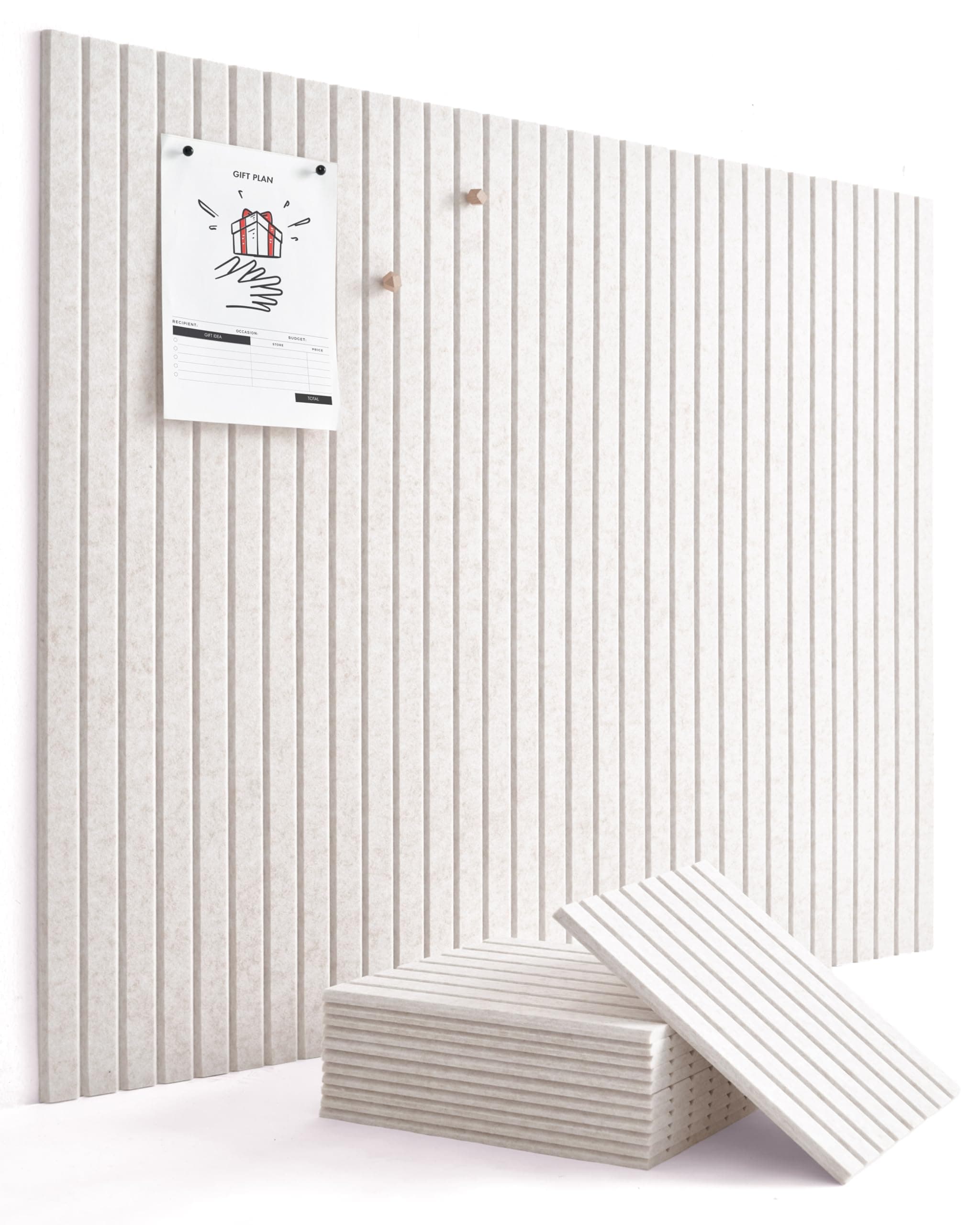 Large Bulletin Board 48"x36" - Office Wall Organizer, Replace your Old Cork Boards for Walls for Office Decor -12-pack Felt Wall Panels to Use in Home Office Decor, Classroom Decor (Limestone)