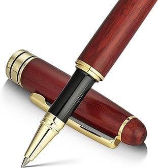 BEILUNER Luxury Wood Ballpoint Pen Writing Set,Rosewood-Elegant Fancy Nice Gift Pen Set for Signature Executive Business Office Fancy Nice Supplies - Christmas Gift Boxed with Extra Refills (Black)