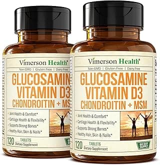 Glucosamine Chondroitin with Vitamin D3, Boswellia, MSM & Bromelain - Joint Health Supplement for Women & Men - Supports Hair, Skin and Nail Health, Strong Bones, and Immune Health. 2 Pack