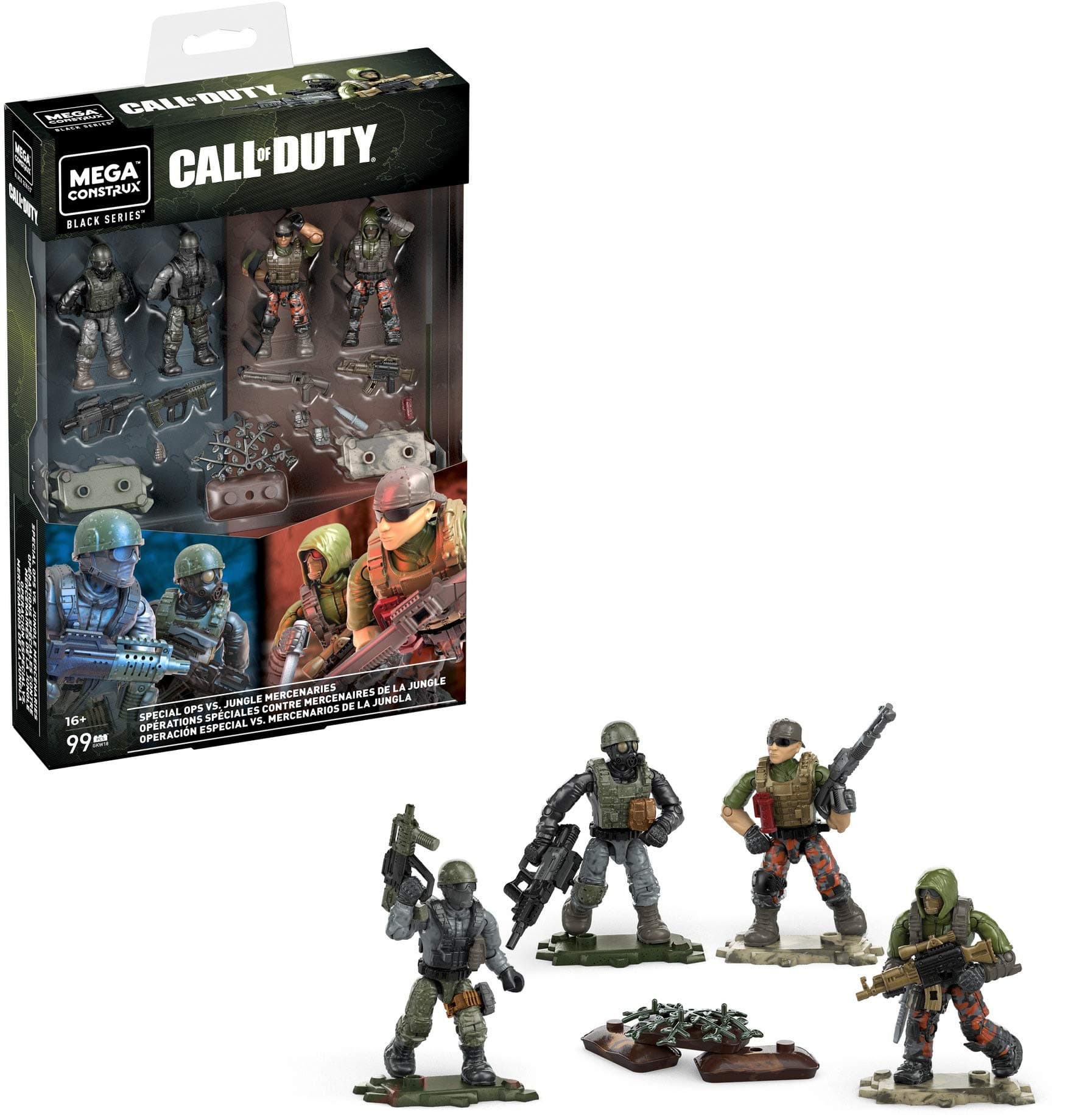 Mega Construx Special Ops vs Jungle Mercenaries Call of Duty Collectible Character Buildable Micro Action Figure
