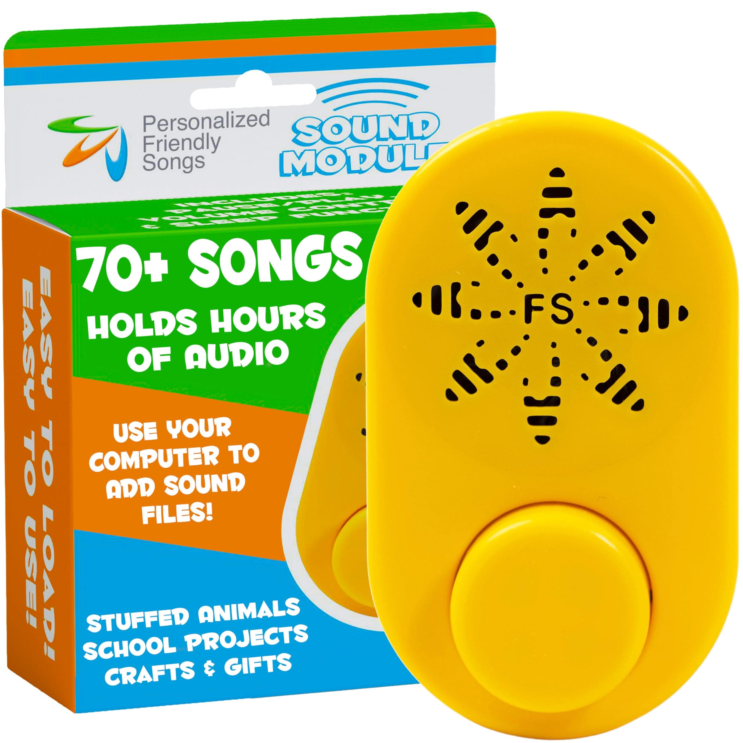 2+ Hr Voice Box for Stuffed Animals by Friendly Songs - This Sound Module can Hold 70+ MP3 Songs or MP3 Voice Recordings Inside The Voice Recorder for Stuffed Animals and Plush Teddy Bears