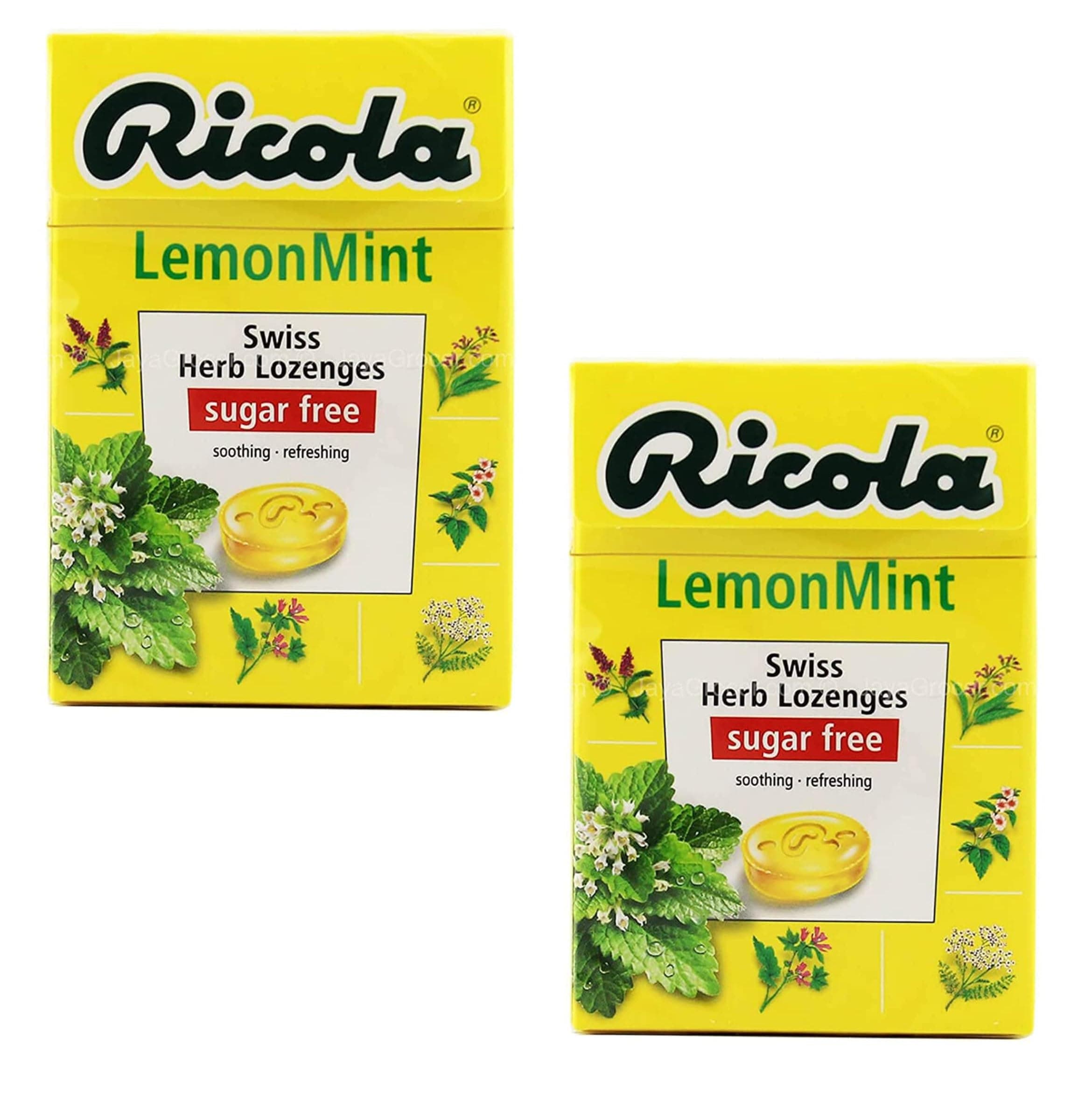 Ricola Sugar Free Lemon Mint | Swiss Herb Lozenges Drops | Ricola Candy | Herbal Candy | Sugar Free Mint Drop | Herbal Sweet (2 x 40g)