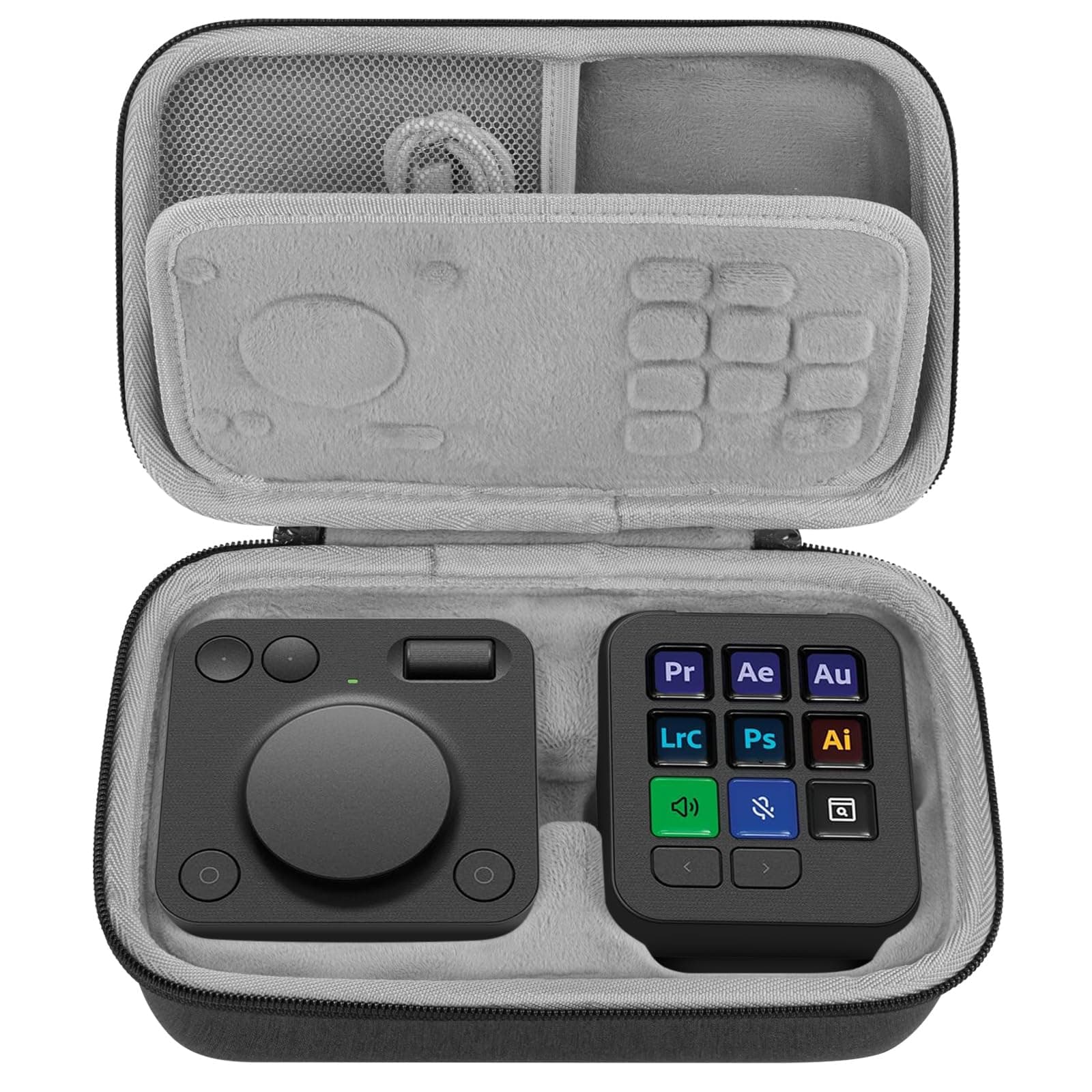 Geekria Creative Console Carrying Case, Hard Shell Protective Travel Bag Compatible with Logitech MX Creative Console (Dark Gray)