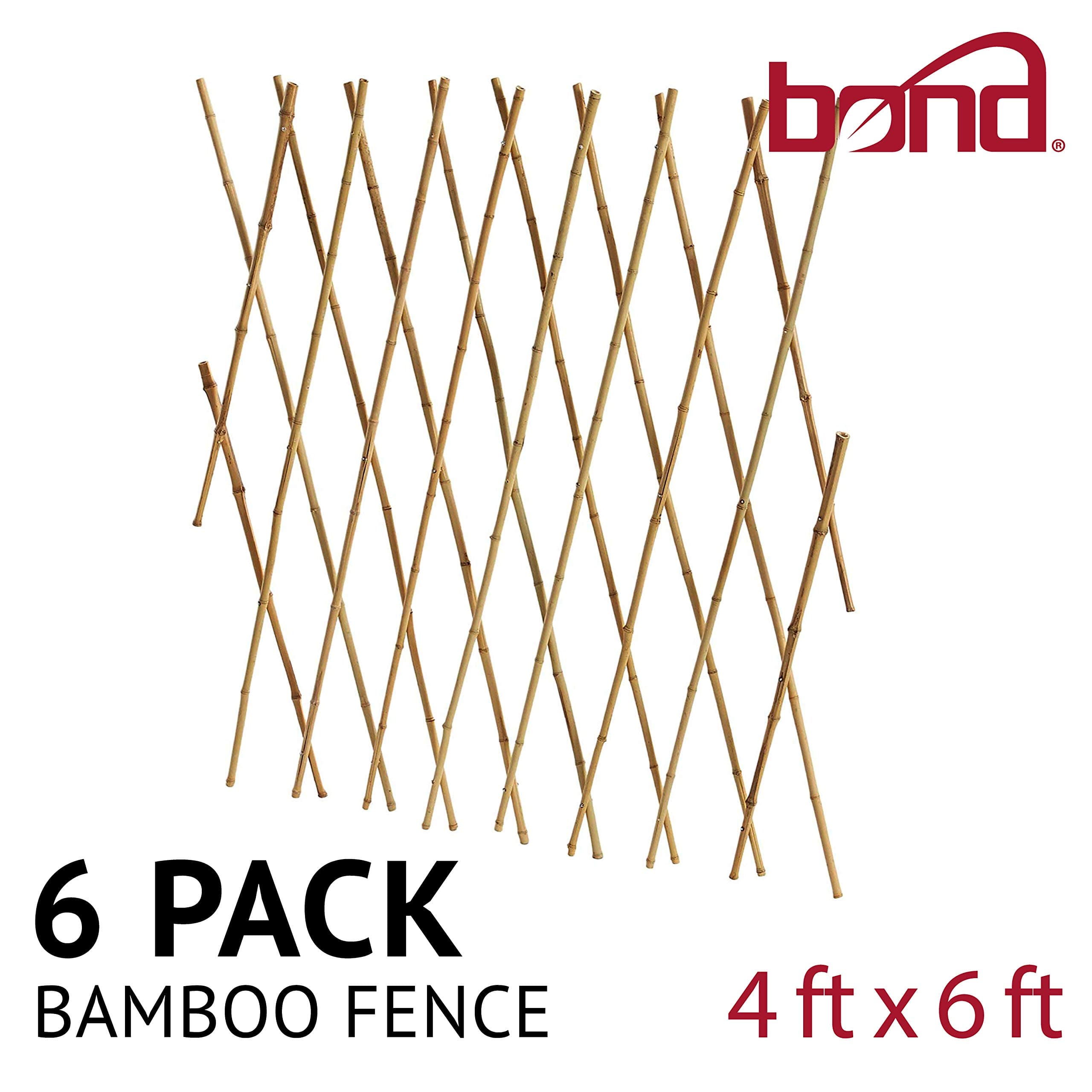 Bond Manufacturing BF24 6 Pack Expandable Fence, Bamboo Trellis. Size 4’ x 6’ or 3' x 8', 4-Foot
