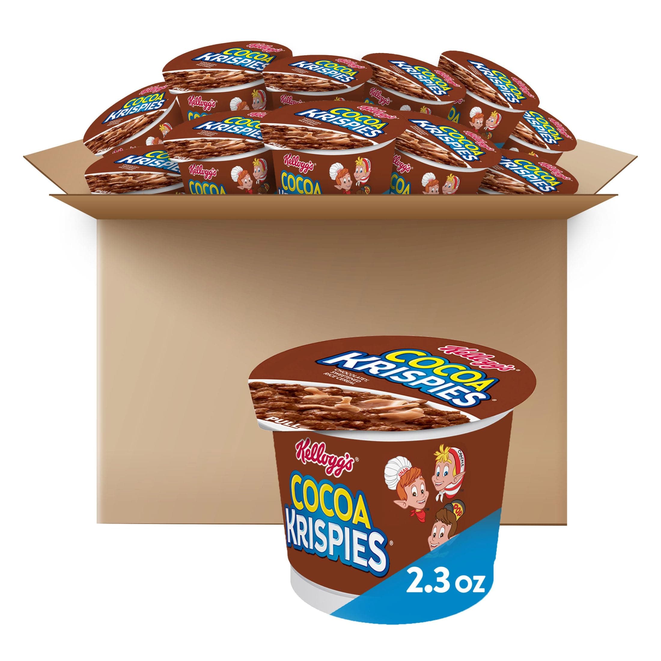 Cocoa Krispies Cold Breakfast Cereal Cups, Kids Snacks, Cereal Cups to Go (12 Cups)