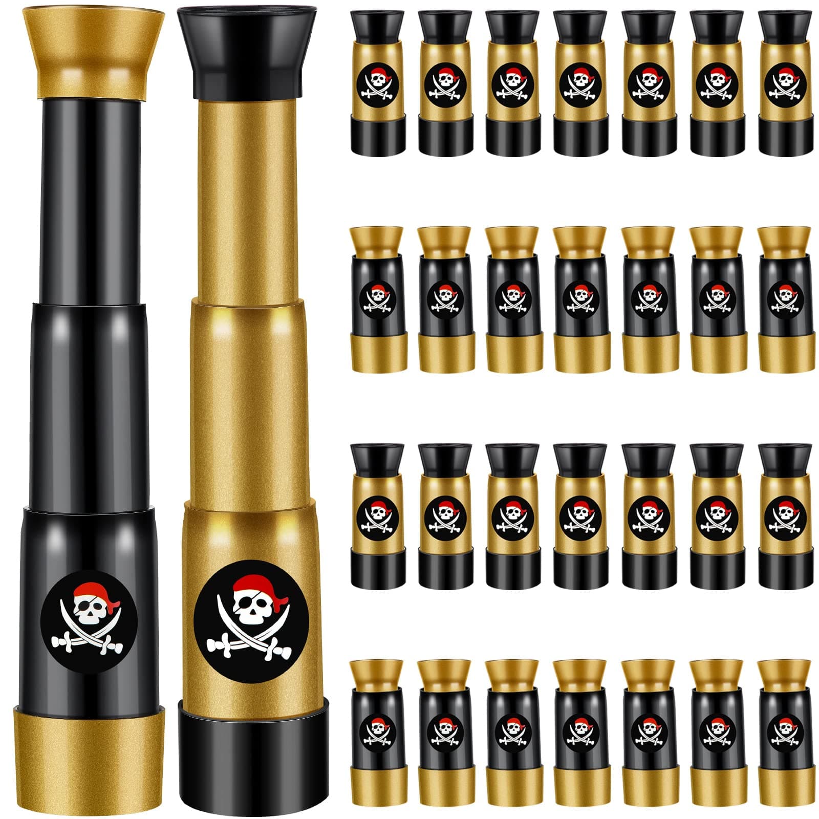 Deekin 12 Pcs Pirate Telescope Bulk for Kids Pirate Party Favors Toys Games Telescope Toddler Spyglass Mini Treasure Hunt for Boat Halloween Birthday Party Decorations