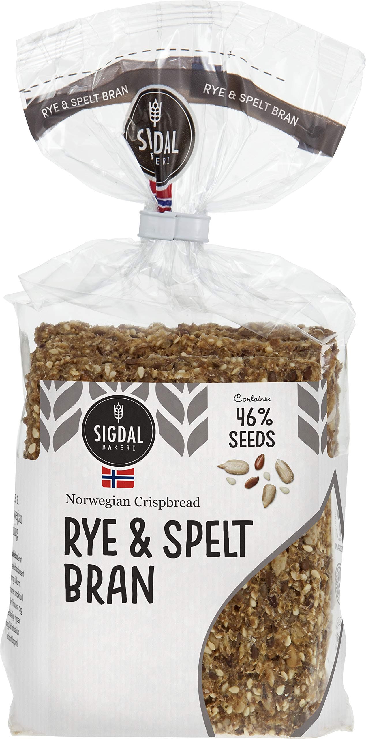 8.29 oz Rye & Spelt Bran Wholegrain Crispbread - Pack of 12