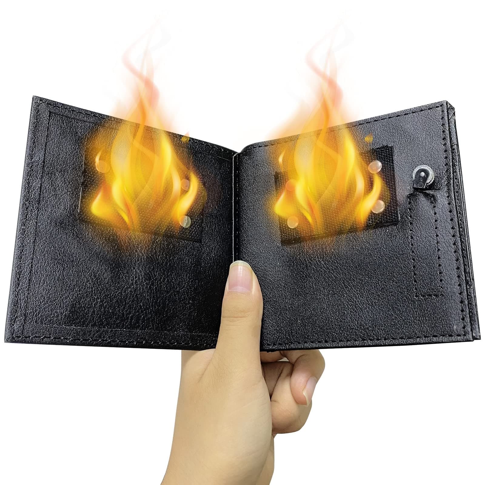 MeYuxgPremium Magic Wallet, RFID Protected, Black Faux Leather Compact Wallet for Magician Magic Show Lovers