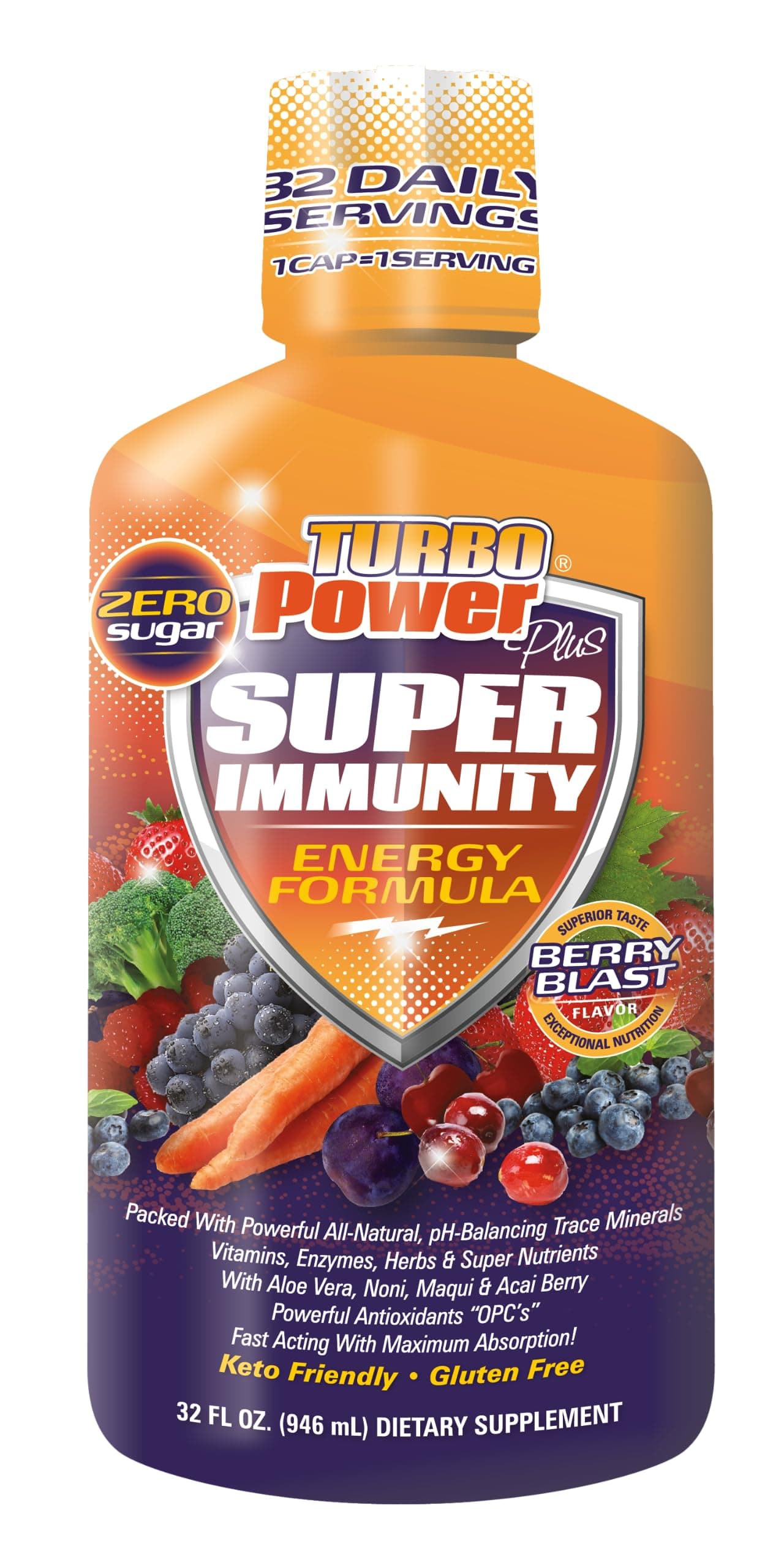 Liquid Vitamin Turbo Power Plus: 47 Vitamins, Enzymes, Vitamin D3, Vitamin A, Vitamin C, and Zinc for Men, Women, Teens, and Kids