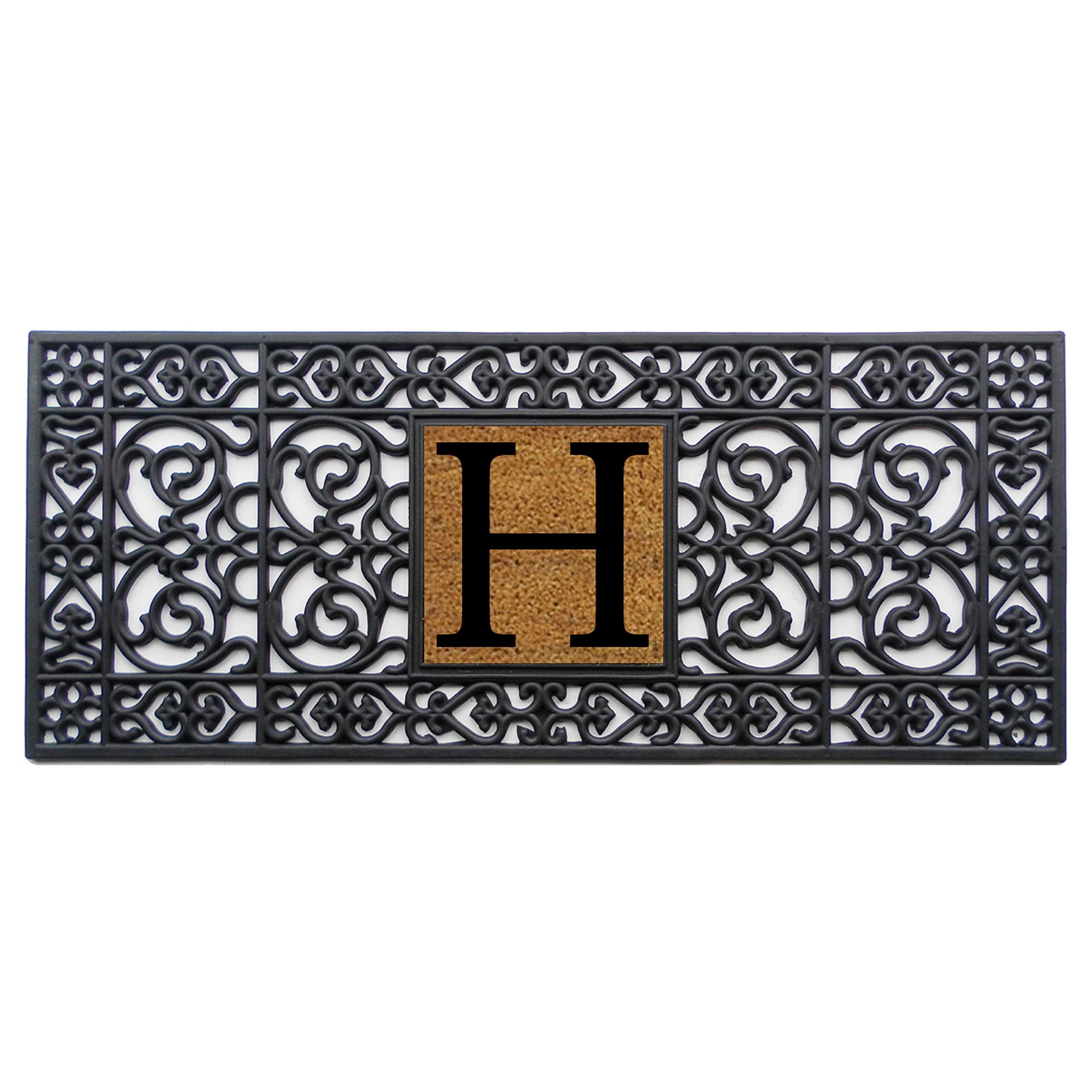 Calloway Mills 170011741H Rubber Monogram Doormat, 17" x 41" (Letter H)