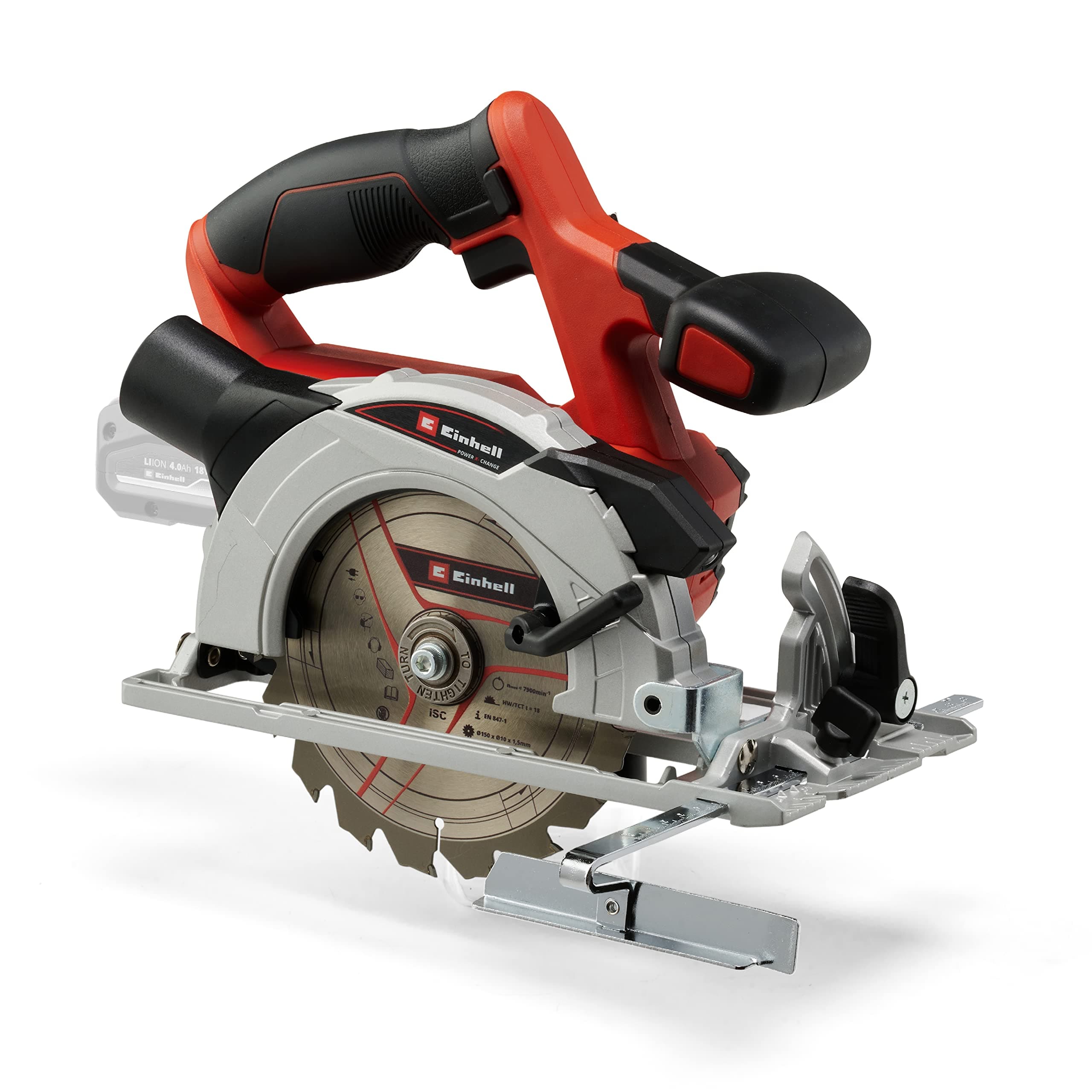 Cordless Circular Saw 18V Power X-Change, 150mm Rotary Wood Saw, Tool-Free Adjustment, LED, Dust Extraction, Without Battery TE-CS 18/150 Li Solo