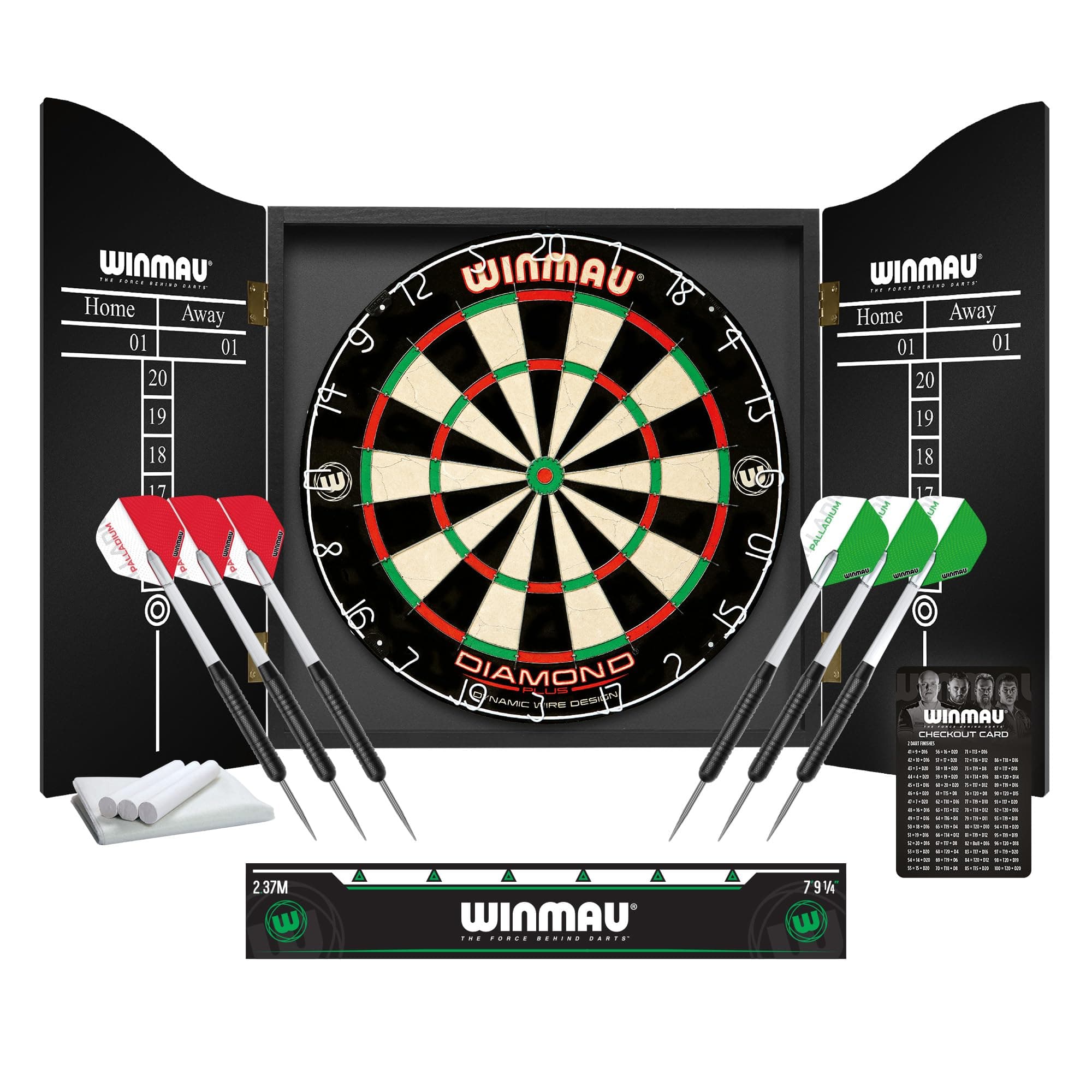 Winmau Diamond Plus Dartboard- PDC Tournament Dart Board, Ultra-Thin Wire System, High-Density Sisal | Available as Board Only, Surround Set, or Cabinet Set with Steel Tip Darts
