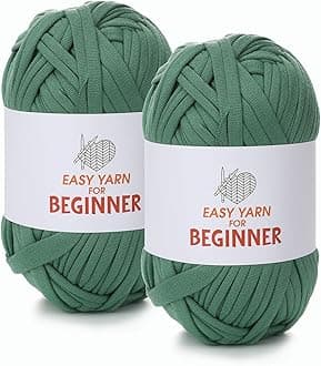 Chunky T-Shirt Yarn for Crocheting Knitting - 2 PCS Avocado Green, 100g x 2 (3.5oz x 2), DIY Gift